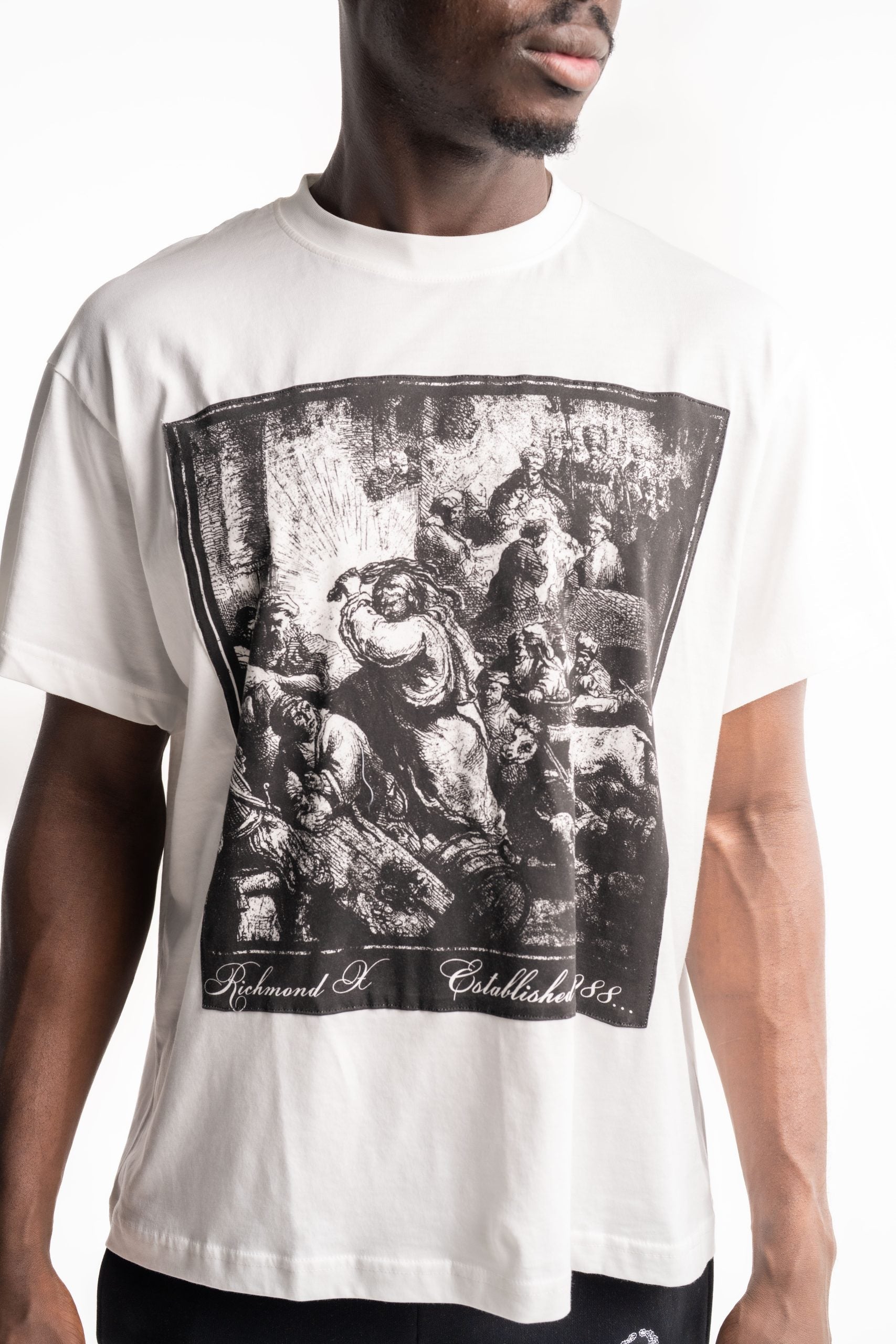 John Richmond Men's Yakas T Shirt | UMA25292TSP8-Off White