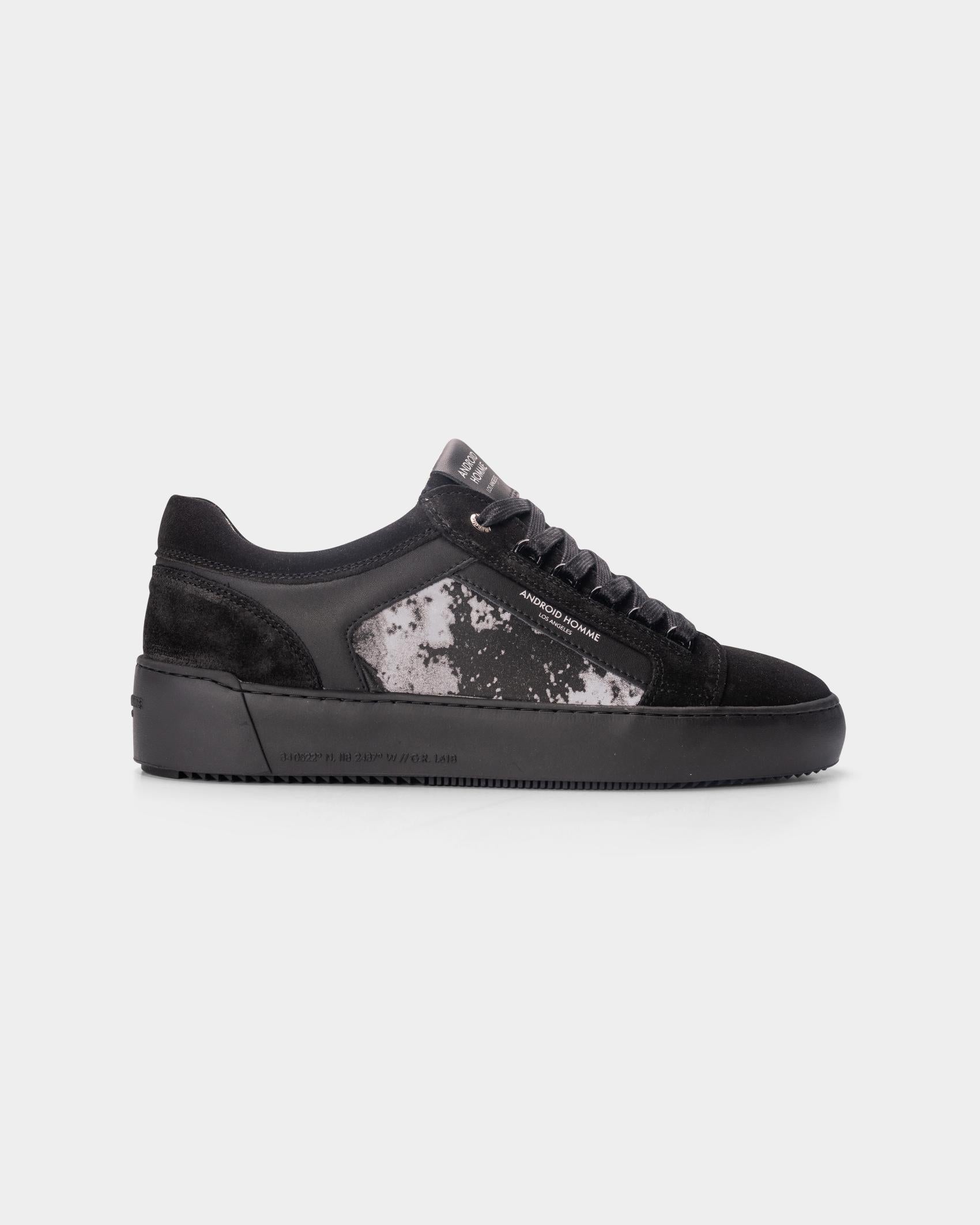 Android Homme Men's Venice Distress Reflective & Suede Leather Black | AHP253-22