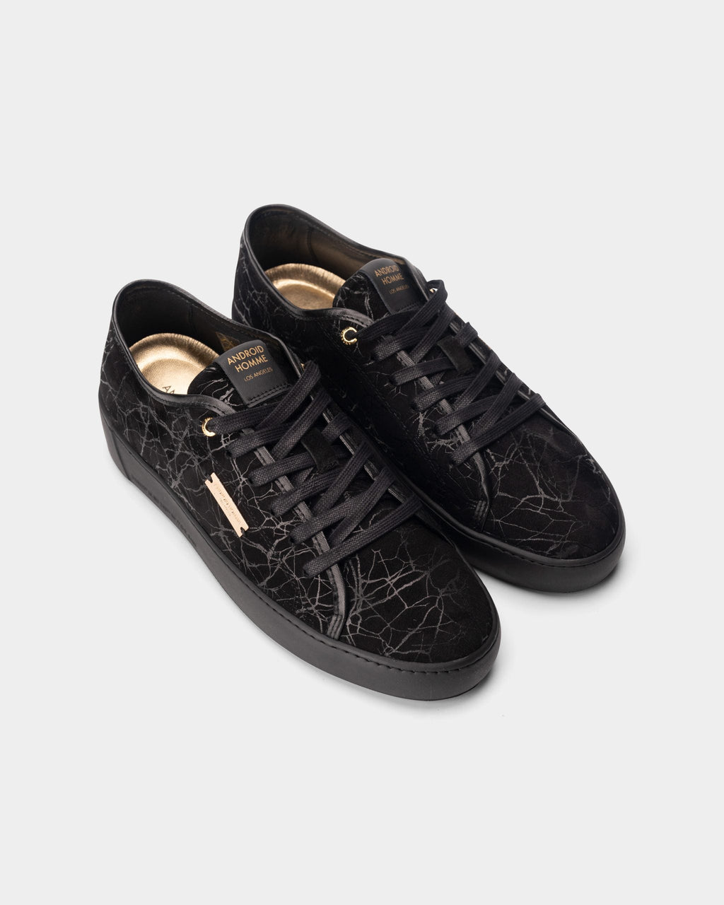 Android Homme Men's Sorrento Suede Gloss Marble Triple Black | AHP253-31