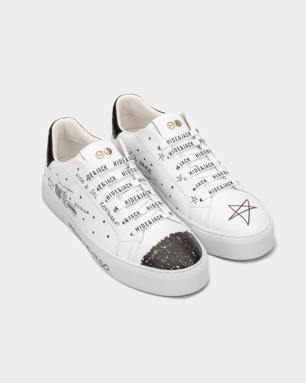 (Core) Hide & Jack Men's Essence Serigrafia Low Top Sneaker Cinema Edition White