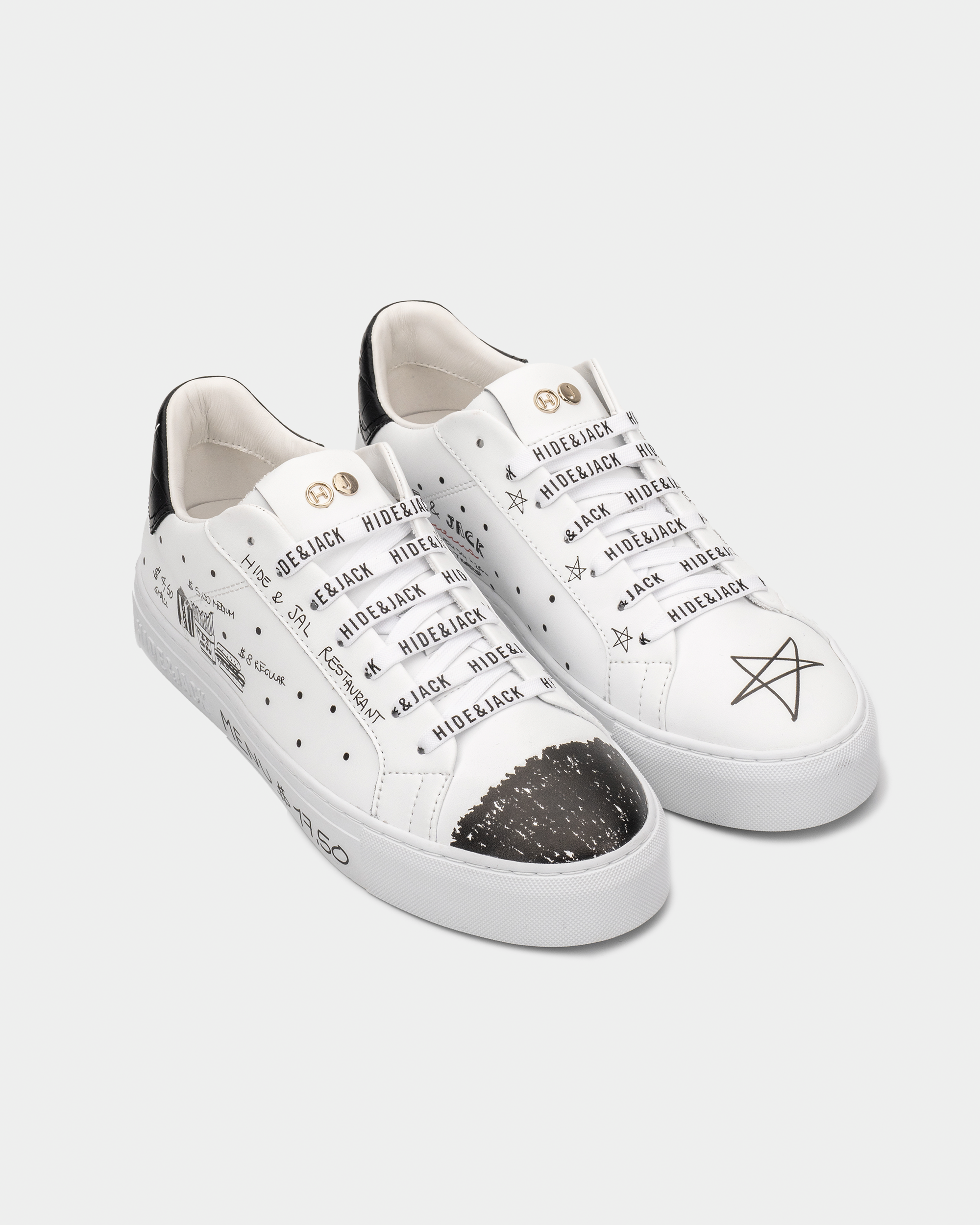 (Core) Hide & Jack Men's Essence Serigrafia Low Top Sneaker Cinema Edition White