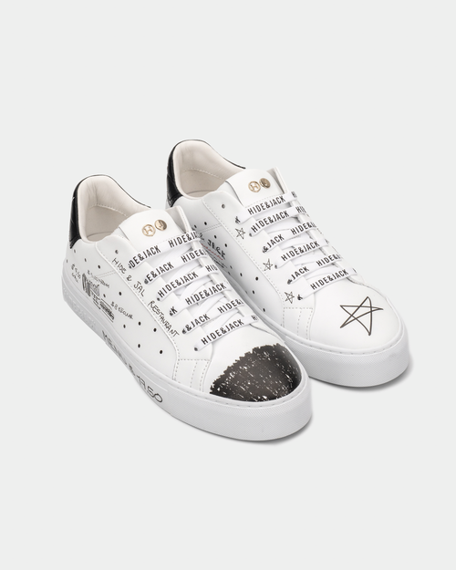 (Core) Hide & Jack Men's Essence Serigrafia Low Top Sneaker Cinema Edition White