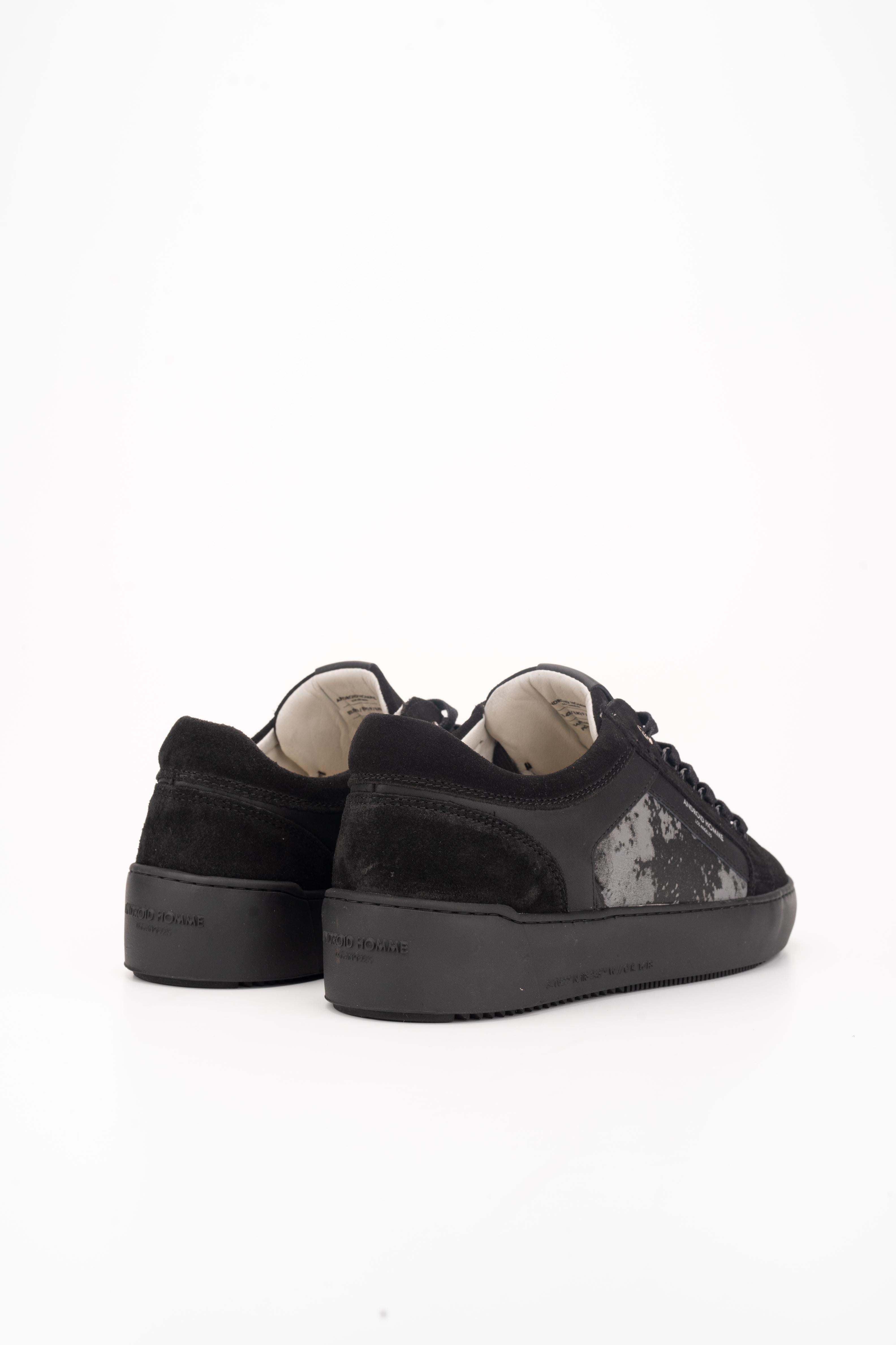 Android Homme Men's Venice Distress Reflective & Suede Leather Black | AHP253-22