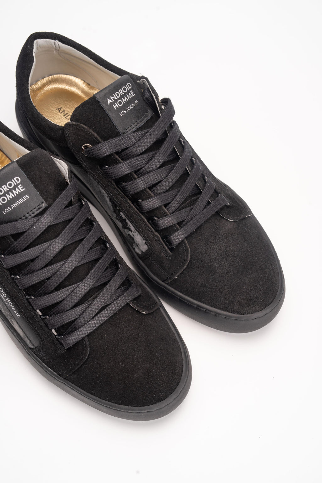 Android Homme Men's Venice Distress Reflective & Suede Leather Black | AHP253-22