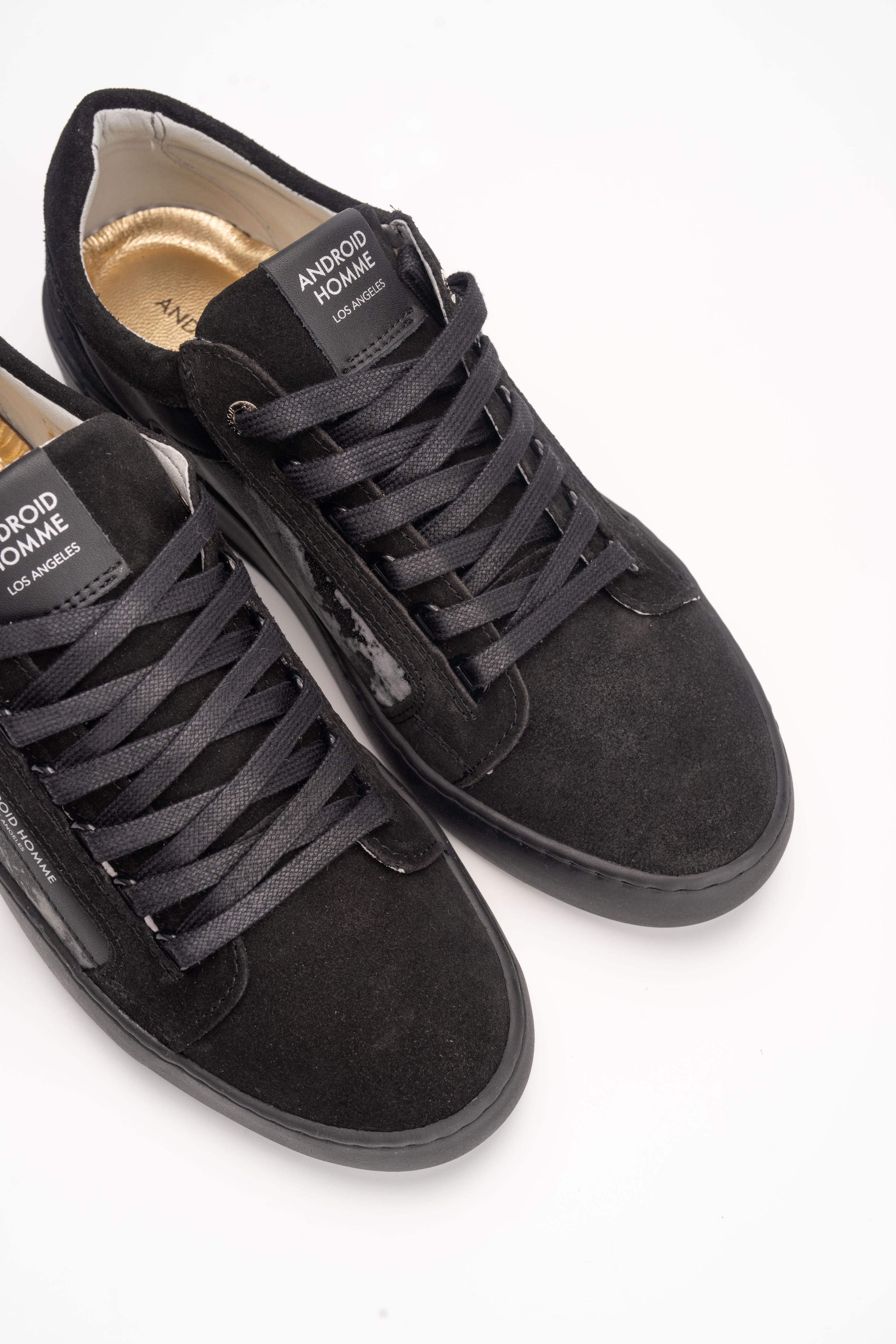 Android Homme Men's Venice Distress Reflective & Suede Leather Black | AHP253-22