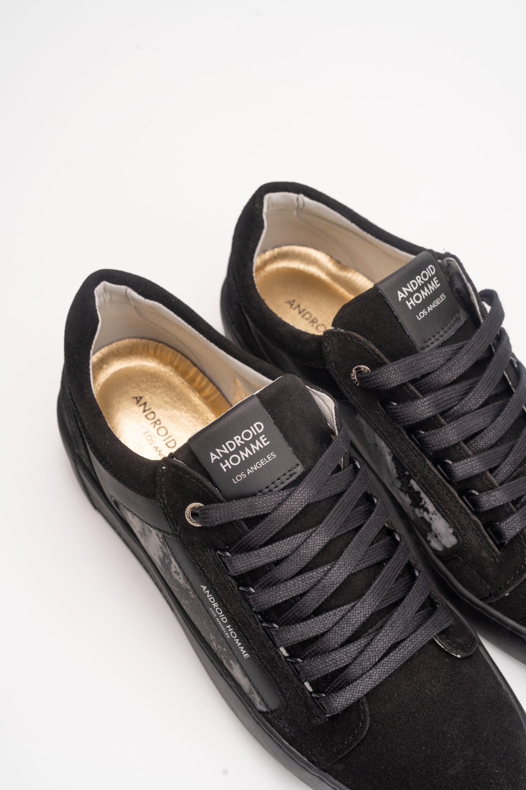 Android Homme Men's Venice Distress Reflective & Suede Leather Black | AHP253-22