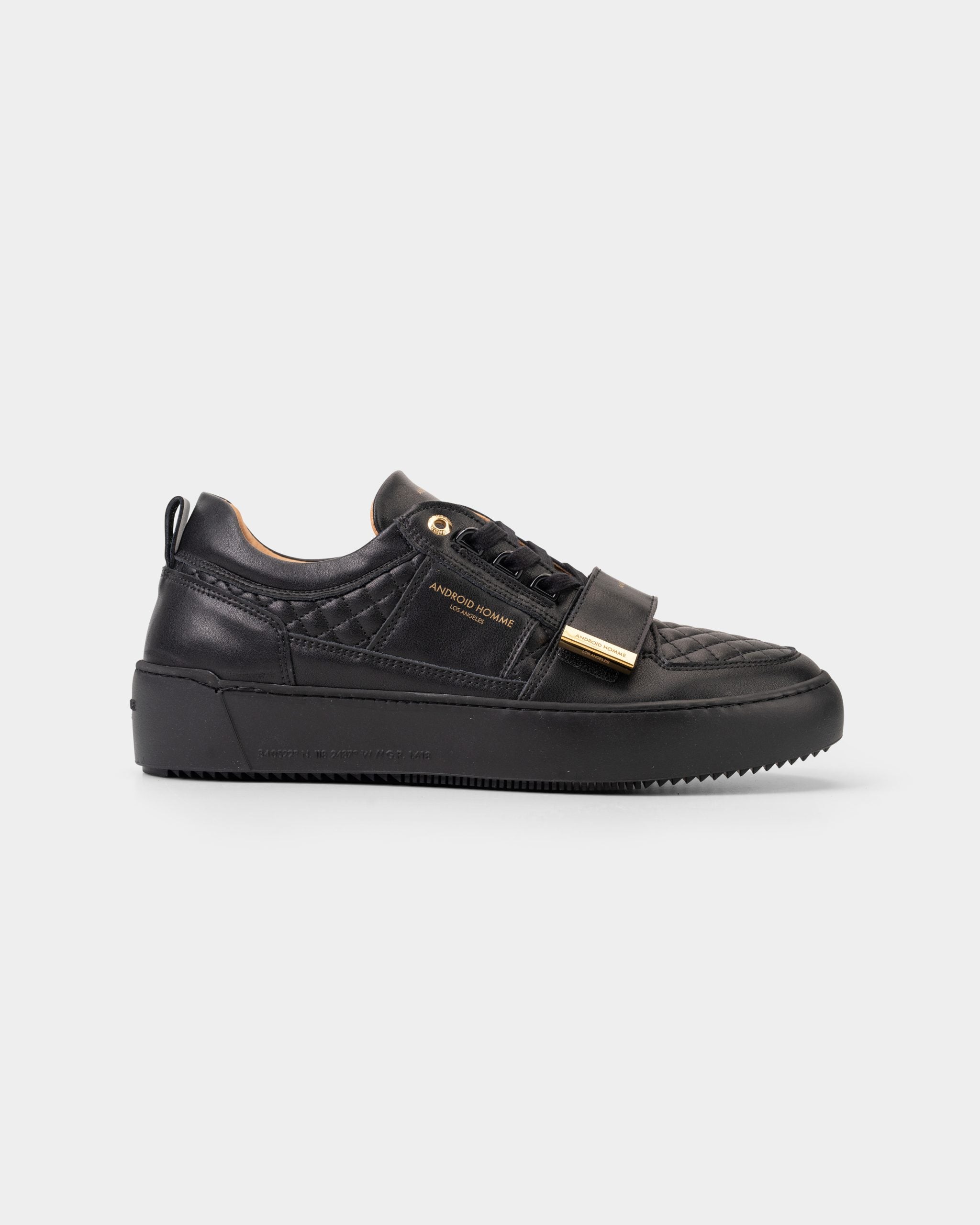 Android Homme Men's Point Dume Low Strap Quilted Leather Black | AHP261-01