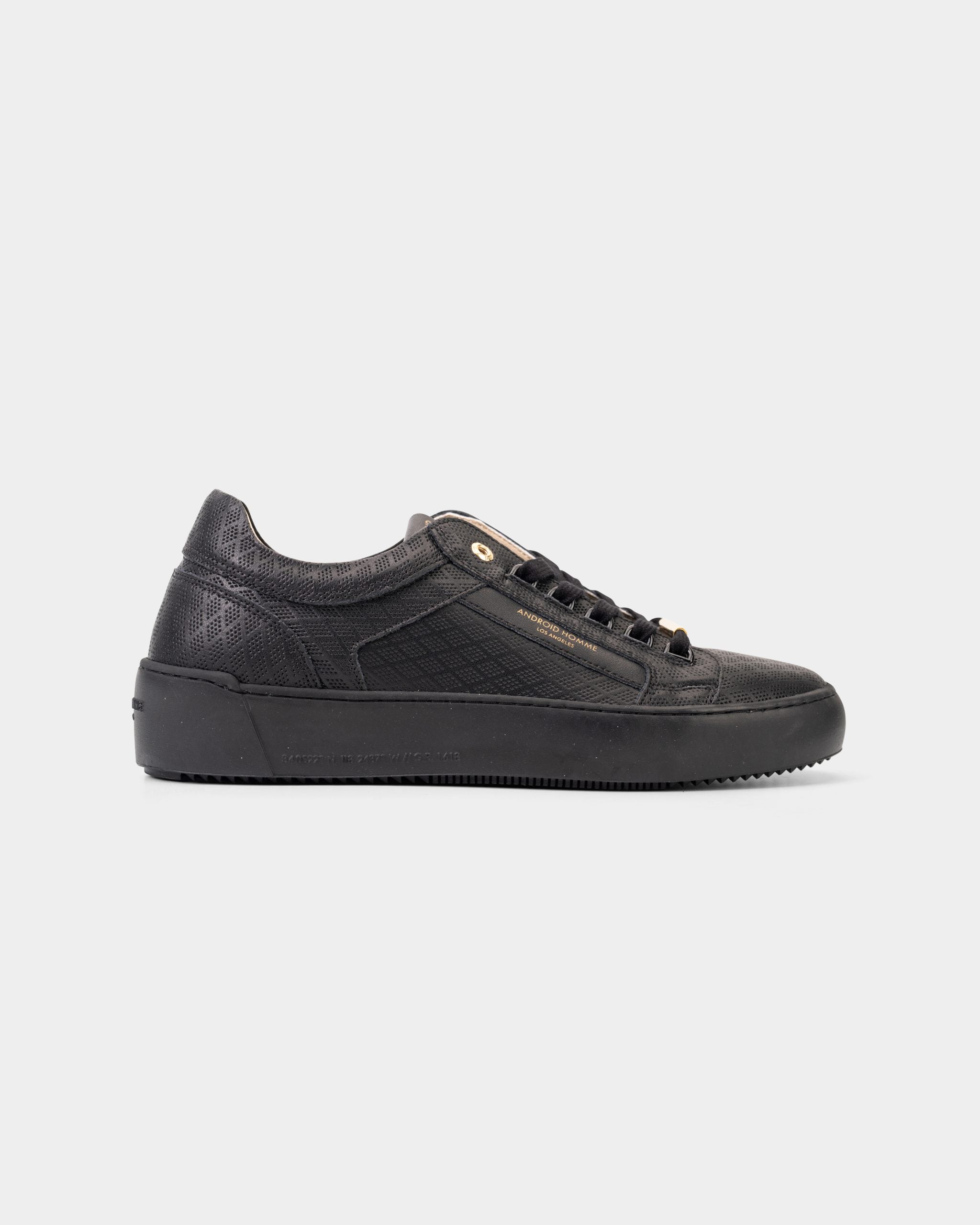 Android Homme Men's Venice Diamond Perforated Leather Black| AHP261-10