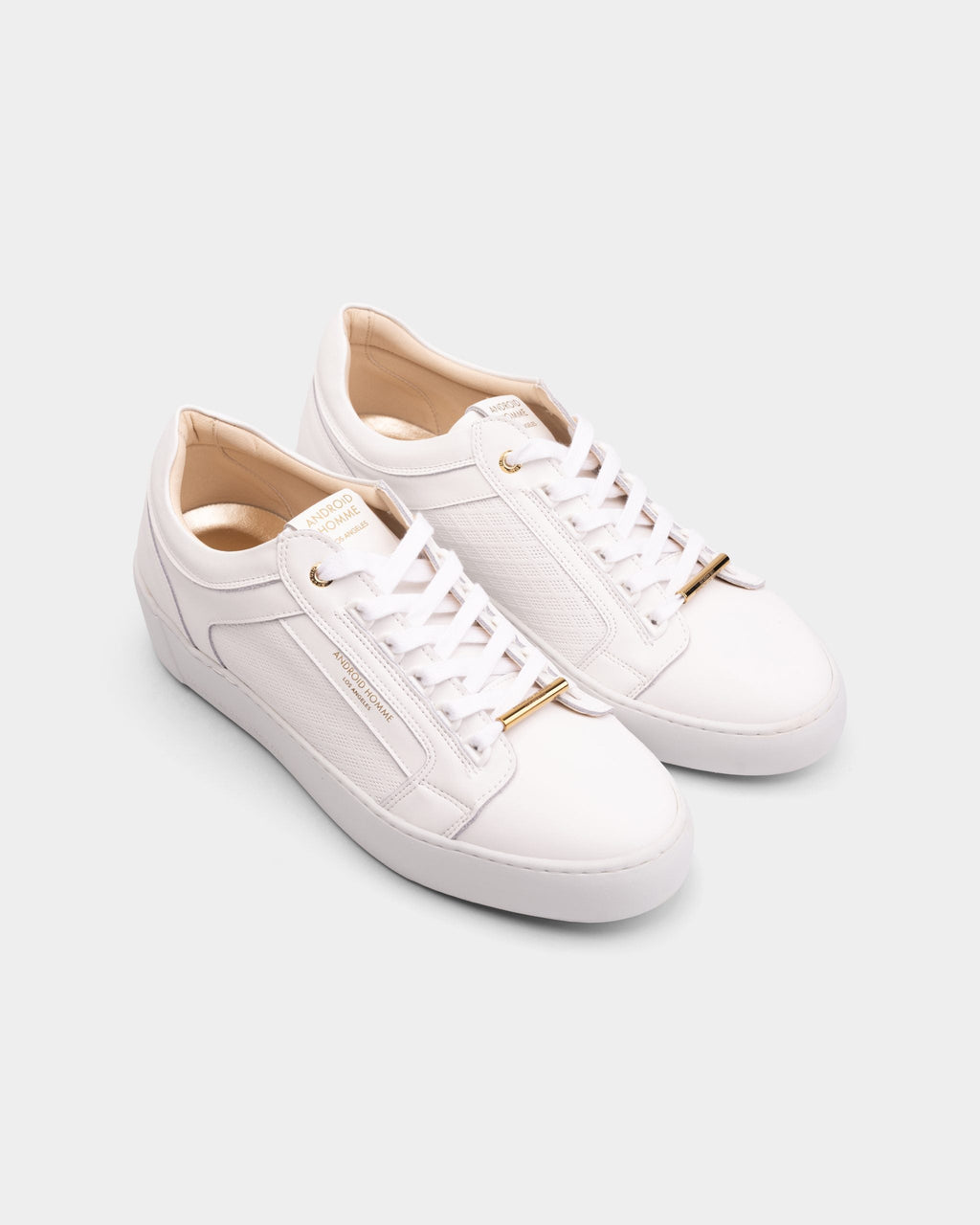 Android Homme Men's Venice Diamond Perforated Leather White | AHP261-09