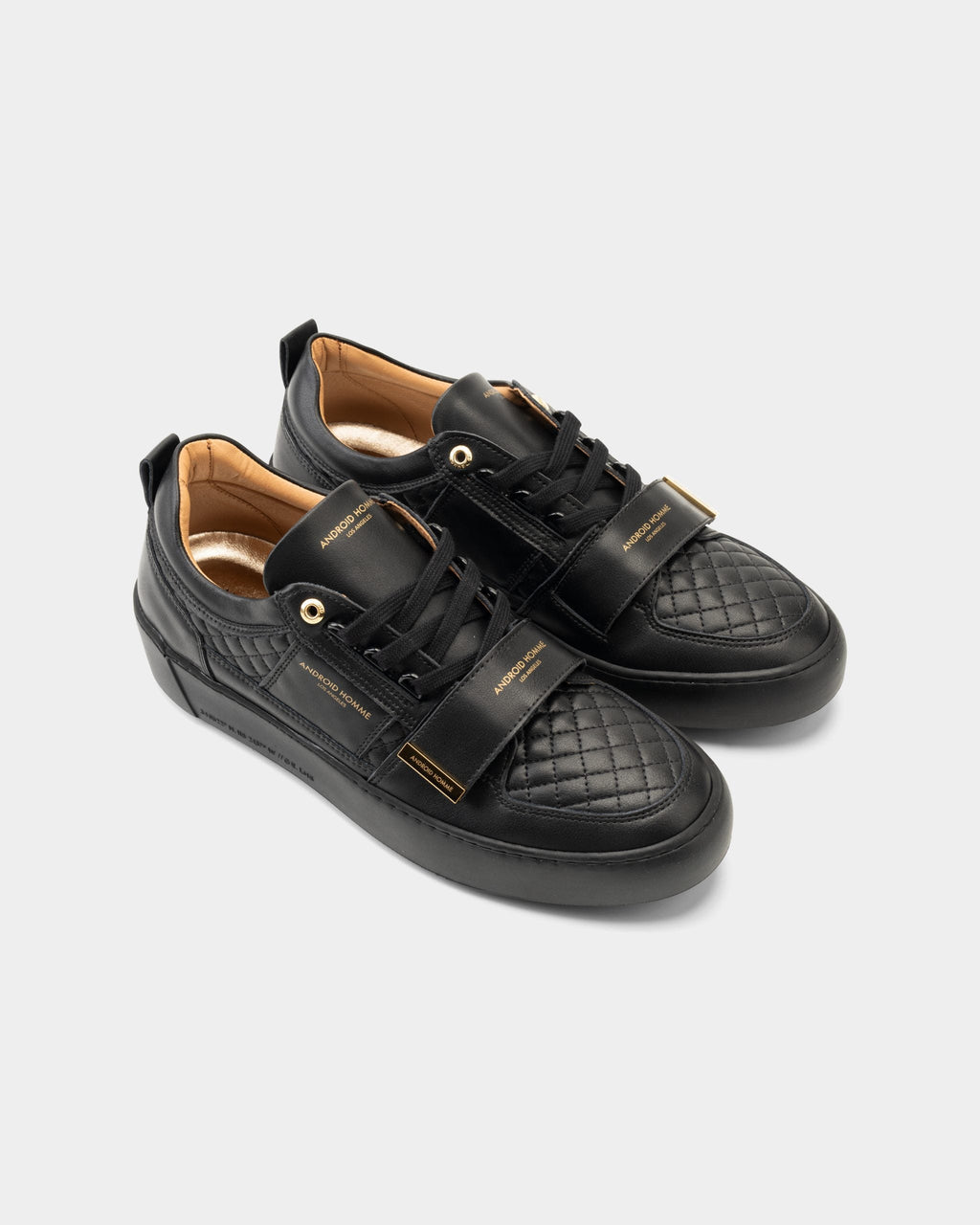Android Homme Men's Point Dume Low Strap Quilted Leather Black | AHP261-01