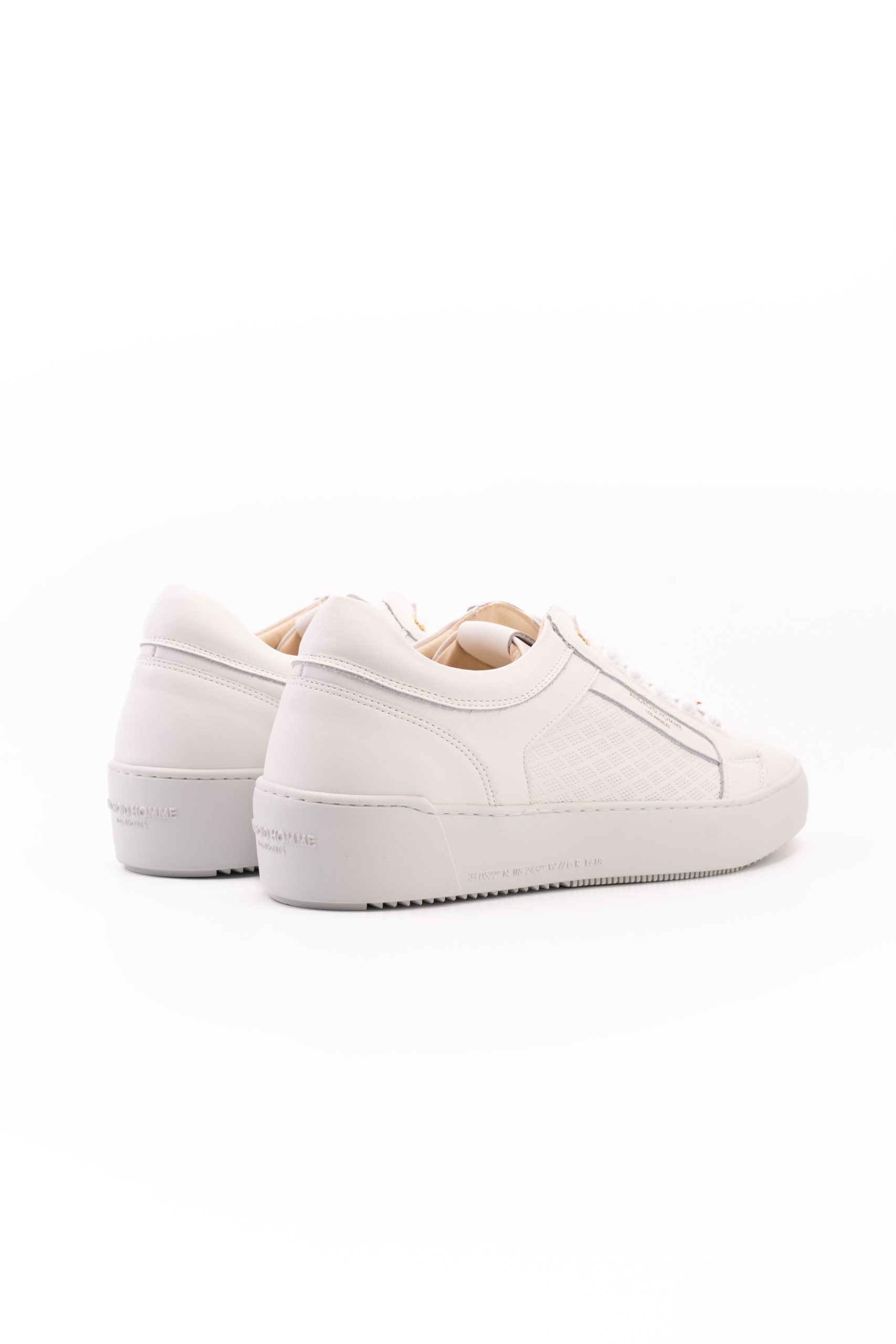 Android Homme Men's Venice Diamond Perforated Leather White | AHP261-09