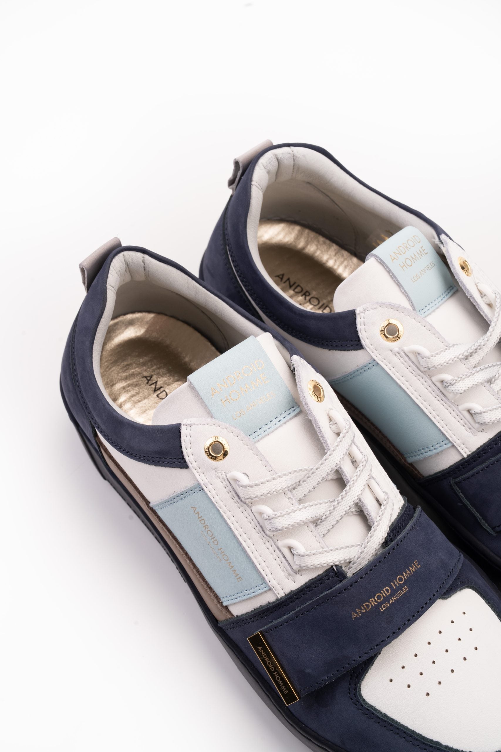 Android Homme Men's Point Dume Low Strap Nubuck/Gold Multicolour/Light Blue | AHP261-37