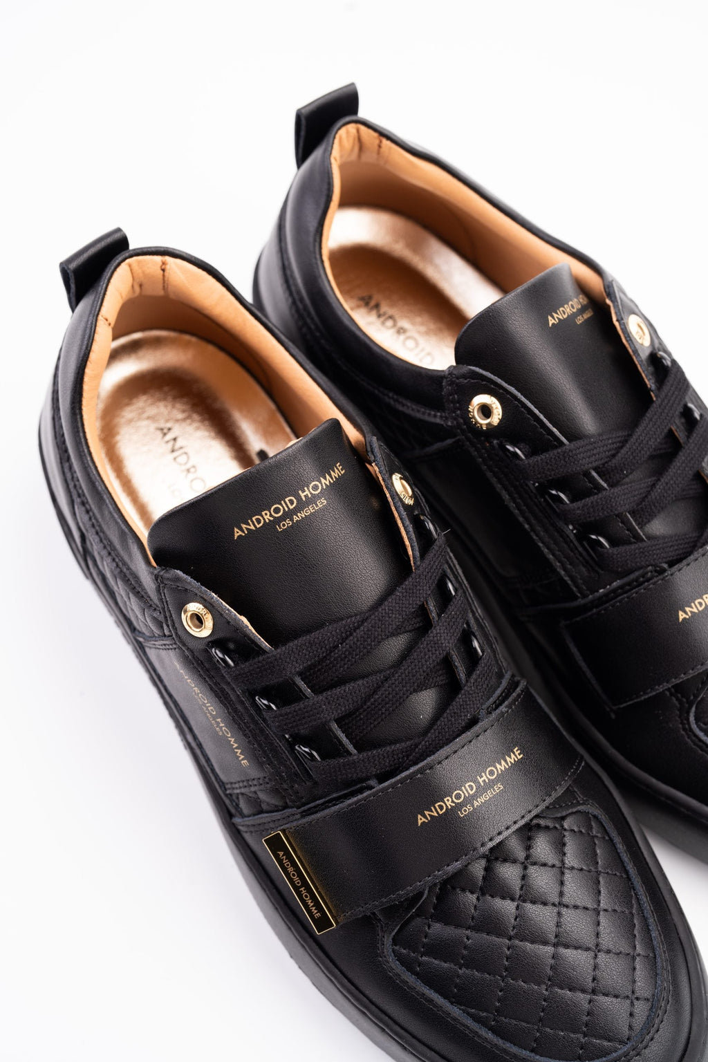 Android Homme Men's Point Dume Low Strap Quilted Leather Black | AHP261-01