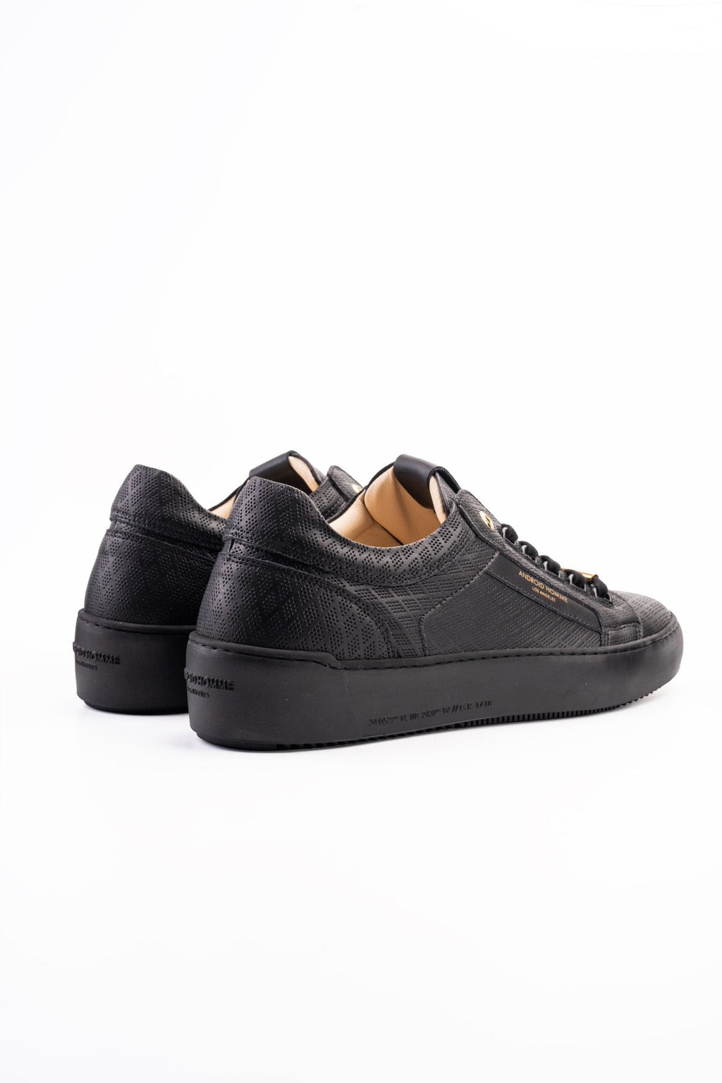 Android Homme Men's Venice Diamond Perforated Leather Black| AHP261-10