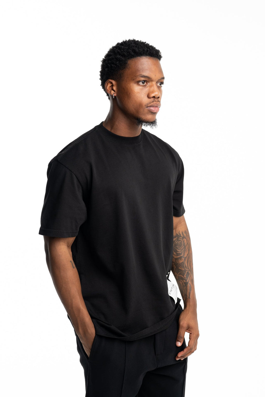 44 Label Group Men's Jersey Tee Black/Label Dirty White | FA706-P748