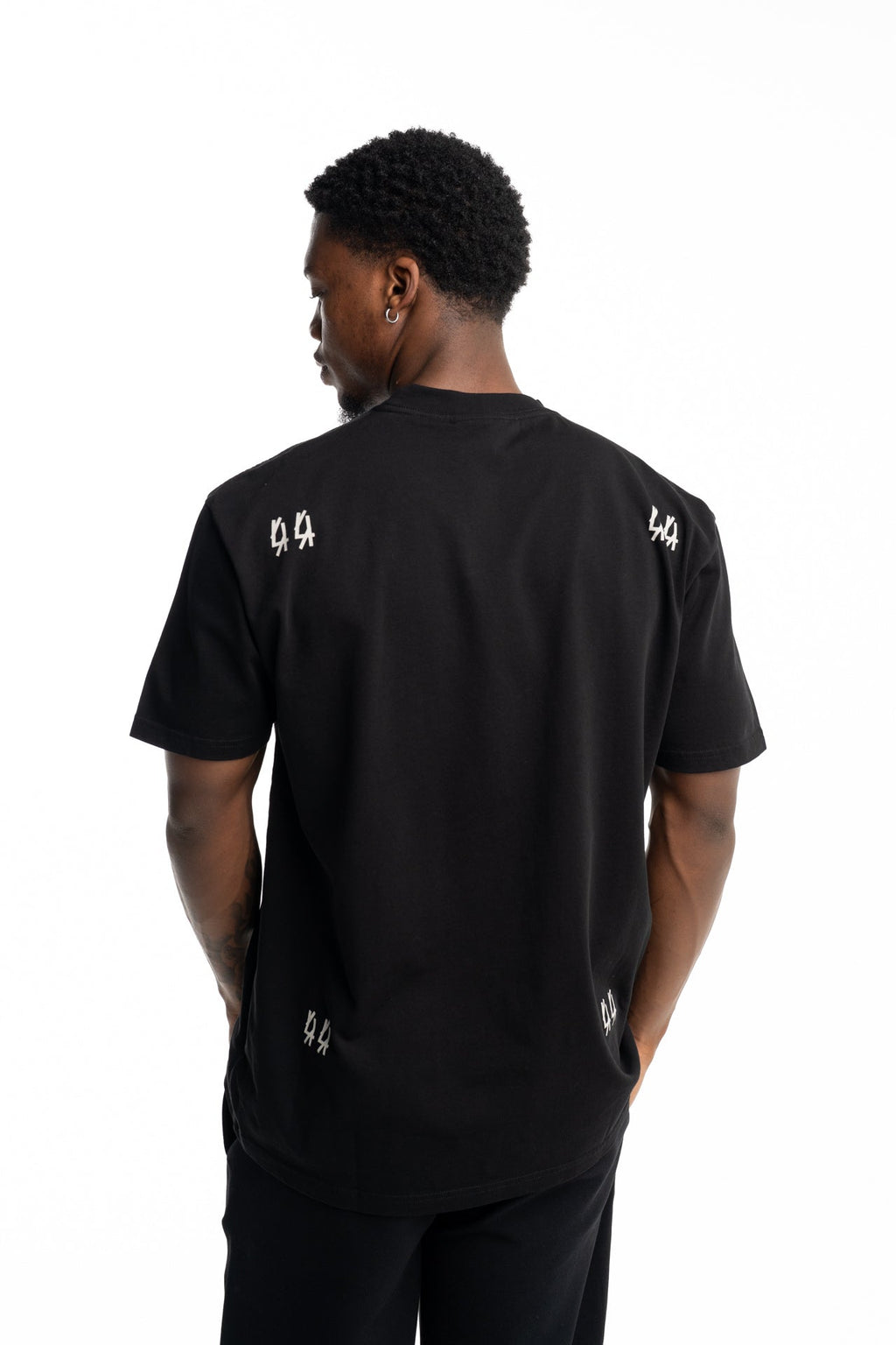 44 Label Group Men's Jersey Tee Black/Label Dirty White | FA706-P748
