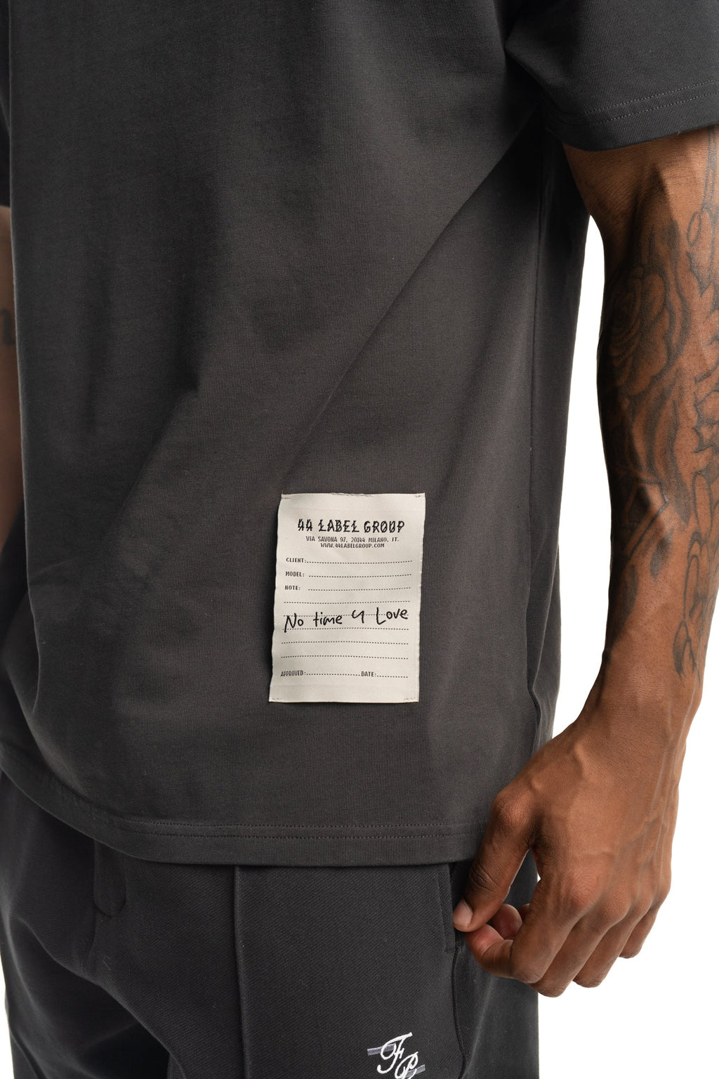 44 Label Group Men's Jersey Tee Black/Label Dirty White | FA706-P748