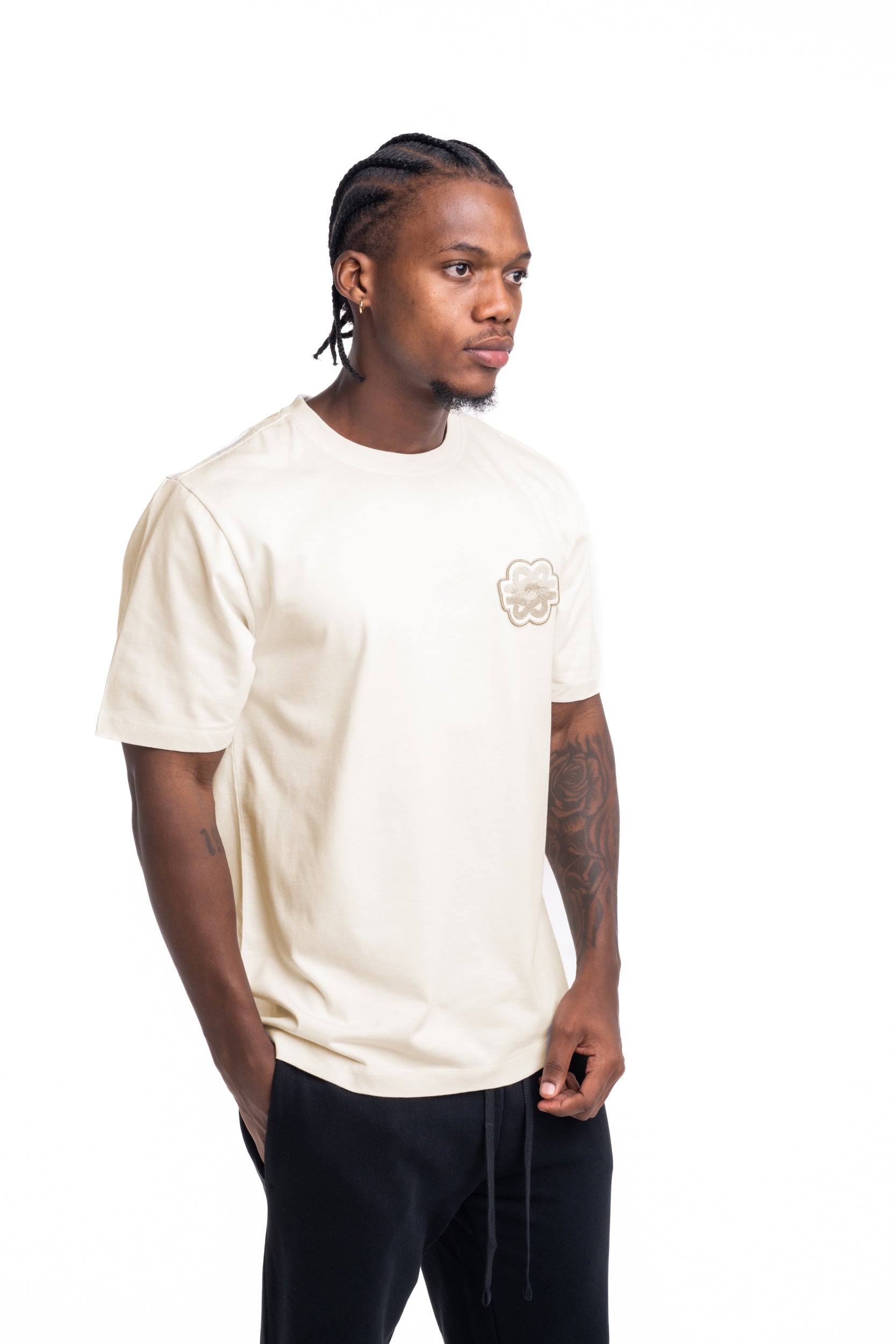 Filling Pieces Men's Gowtu Tonal T Shirt Antique White | 422520500167-214