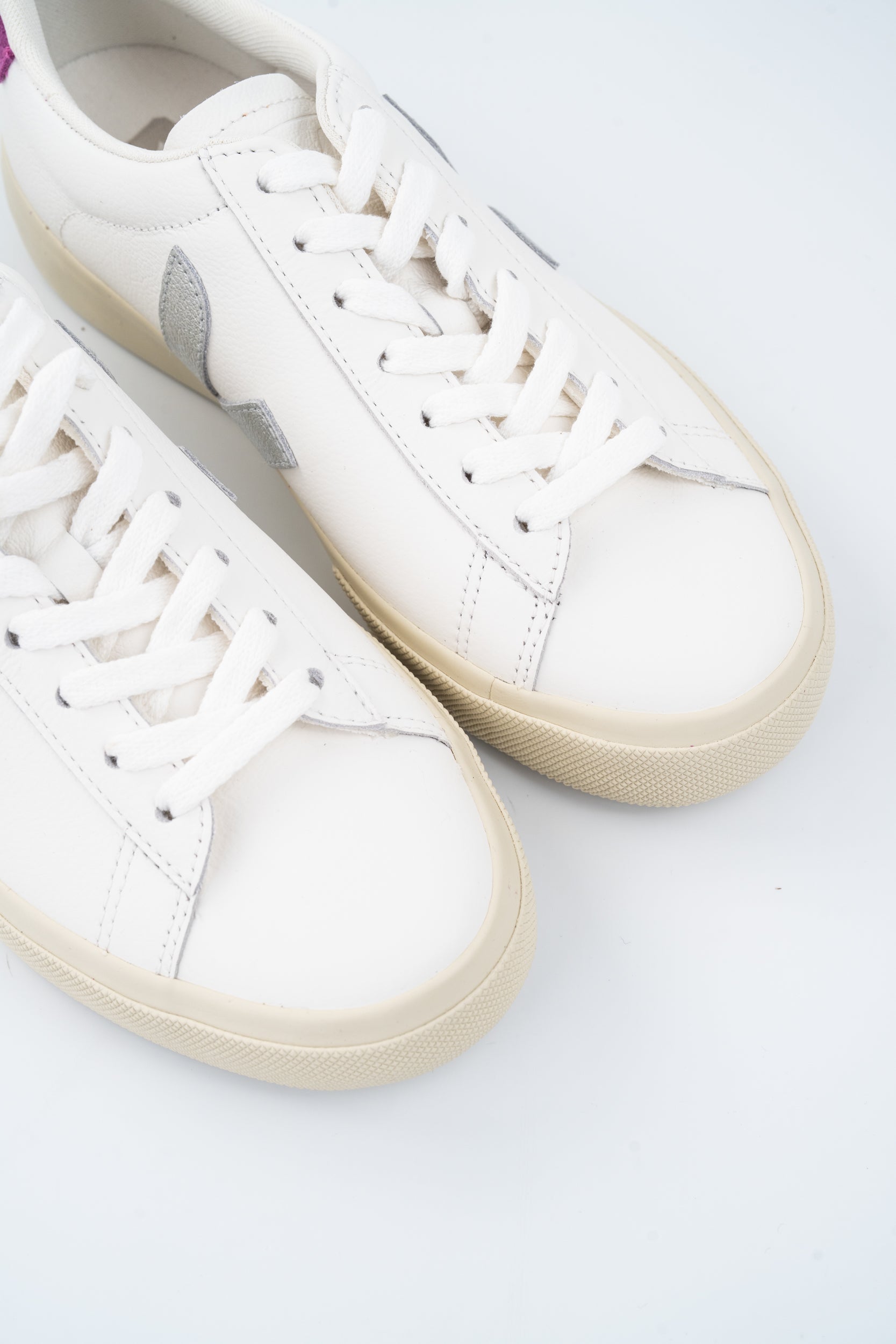 Veja Ladies Campo Leather Sneaker | CP0520788A-White Silver Ultraviolet