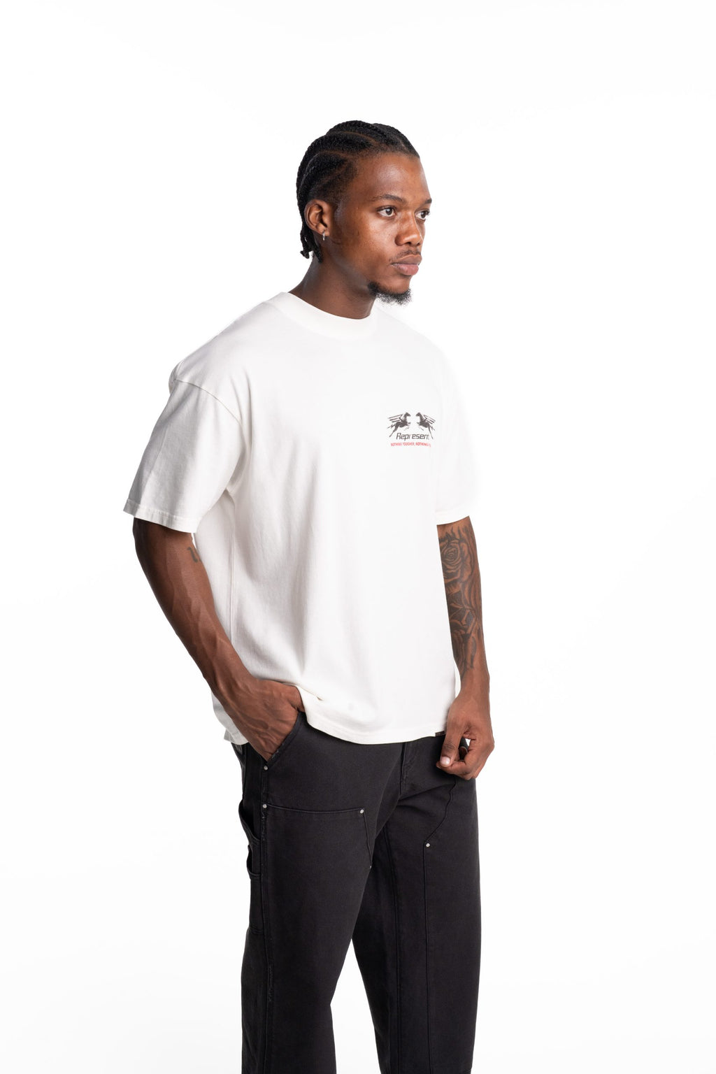 Represent Men's 24 Hour Service T Shirt | MLM100768-72-Flat White