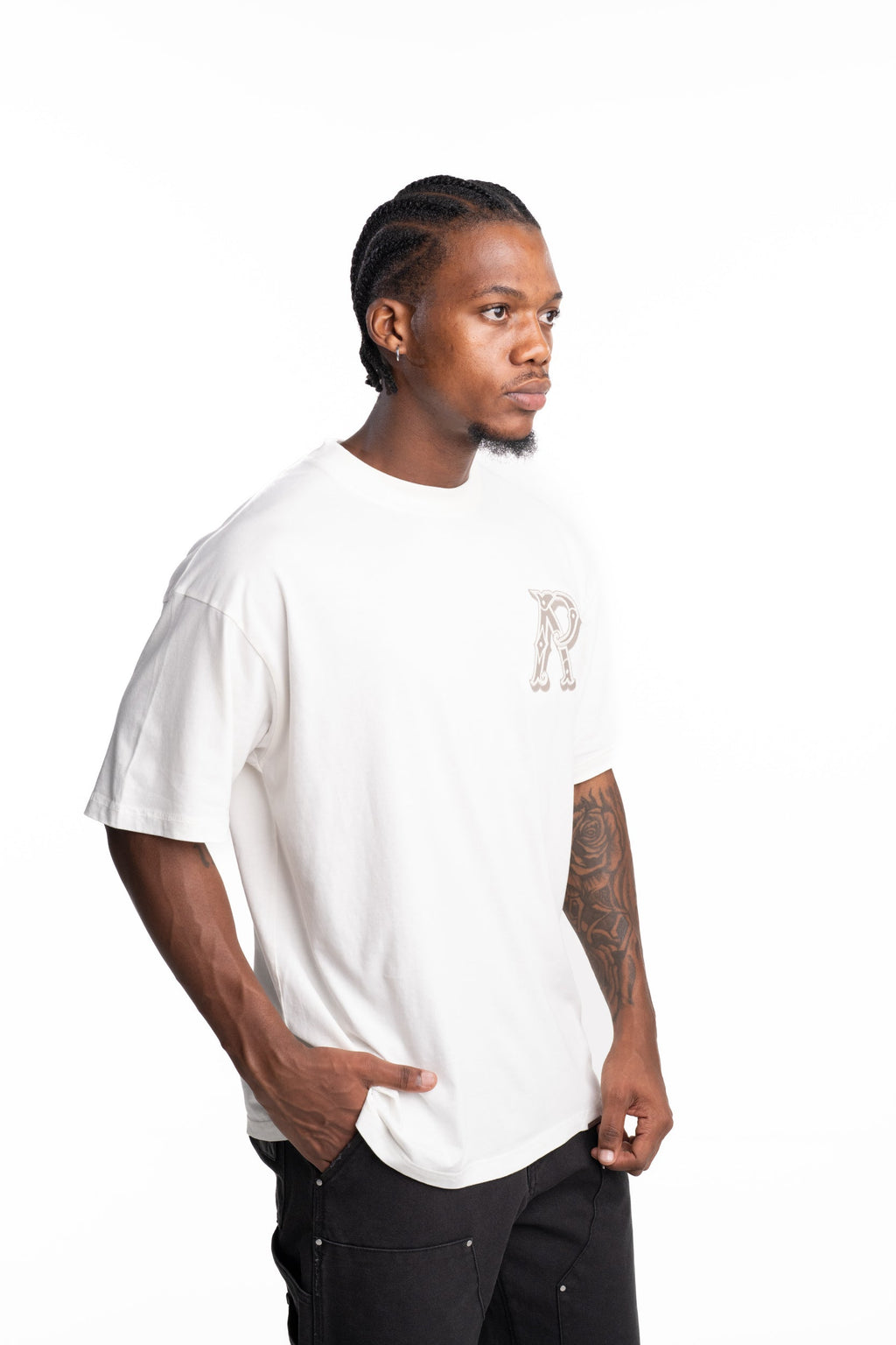 Represent Men's Western Initial T Shirt | MLM100595-72-Flat White