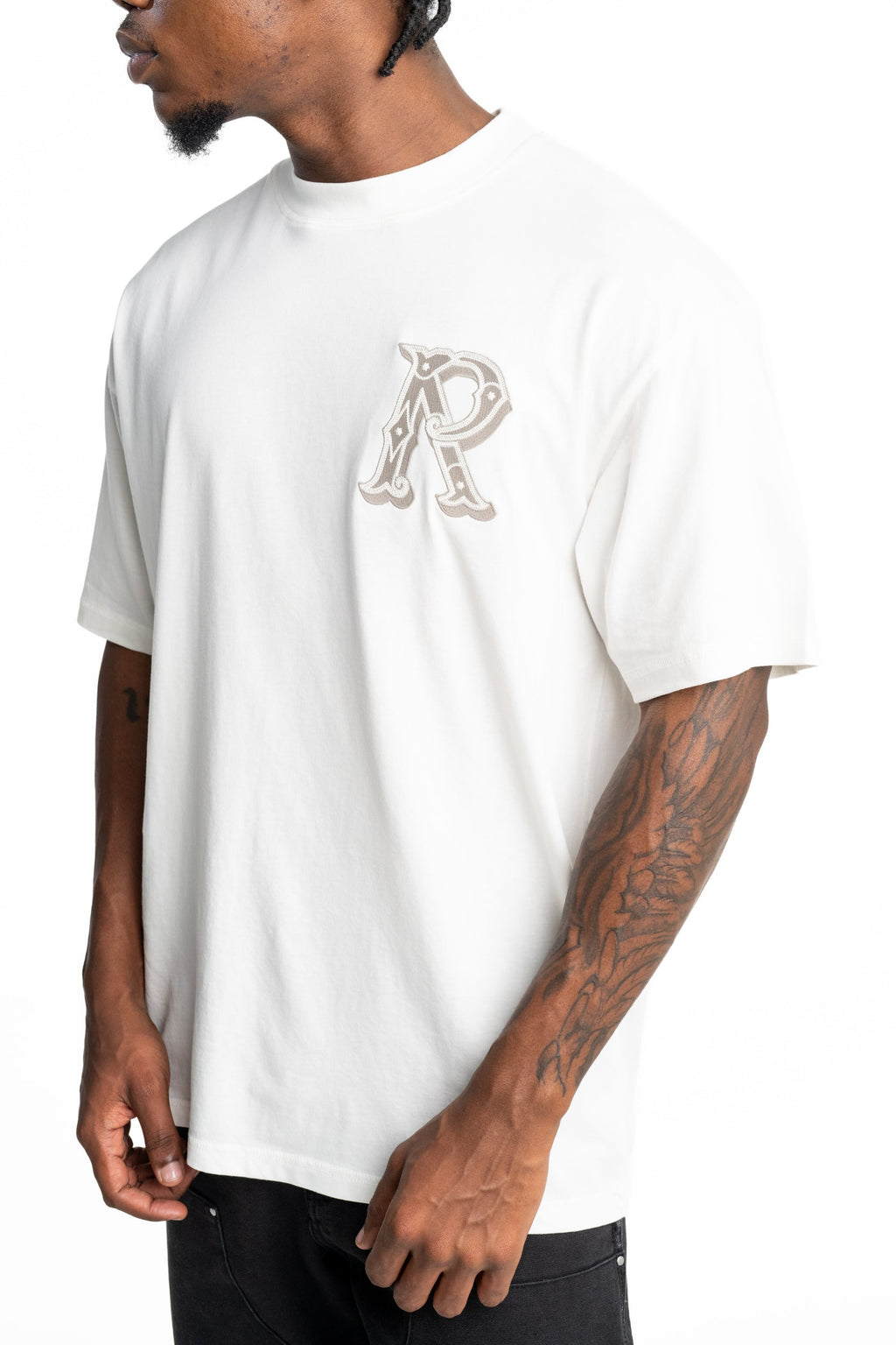 Represent Men's Western Initial T Shirt | MLM100595-72-Flat White