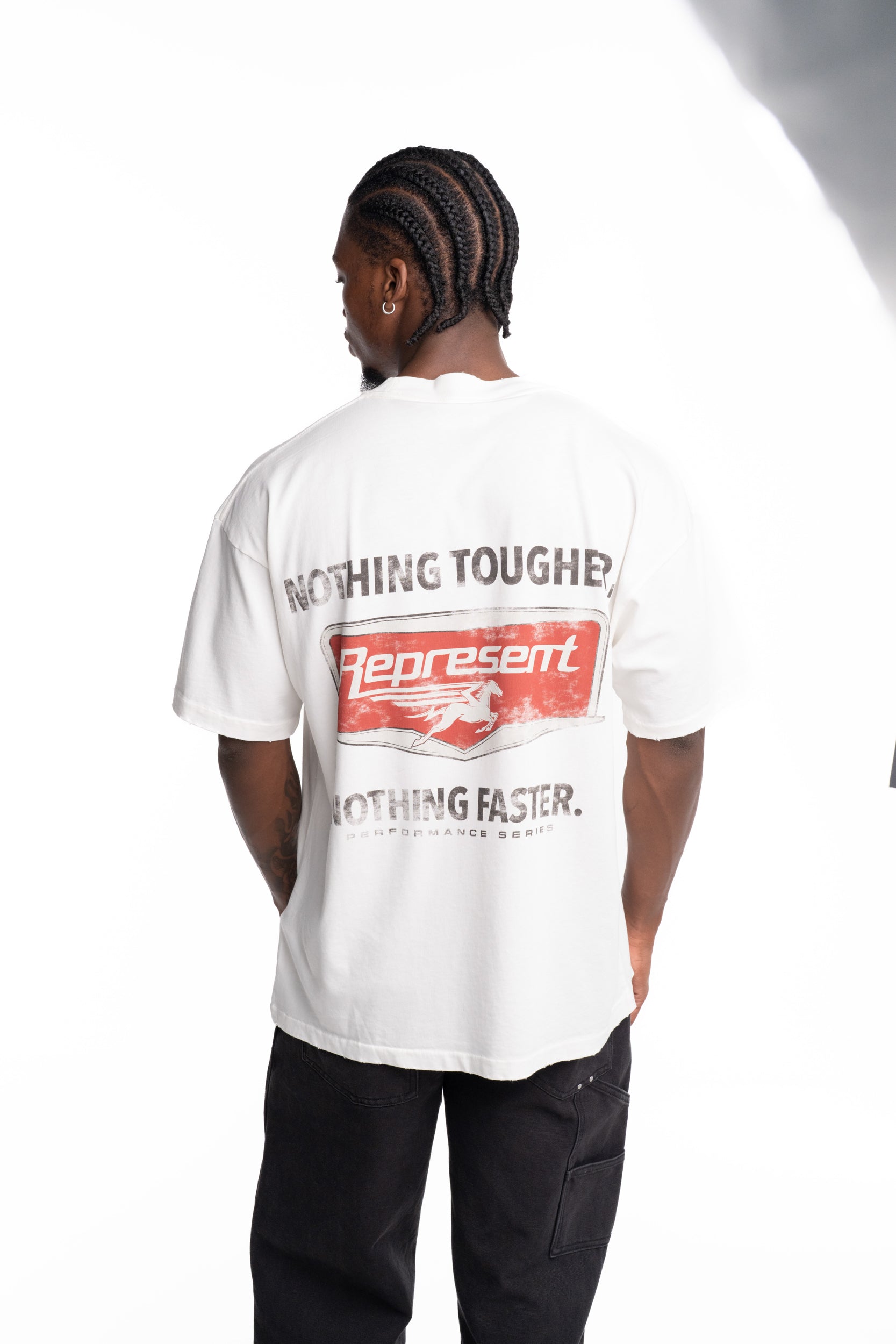 Represent Men's Nothing Faster T Shirt | MLM100596-72-Flat White