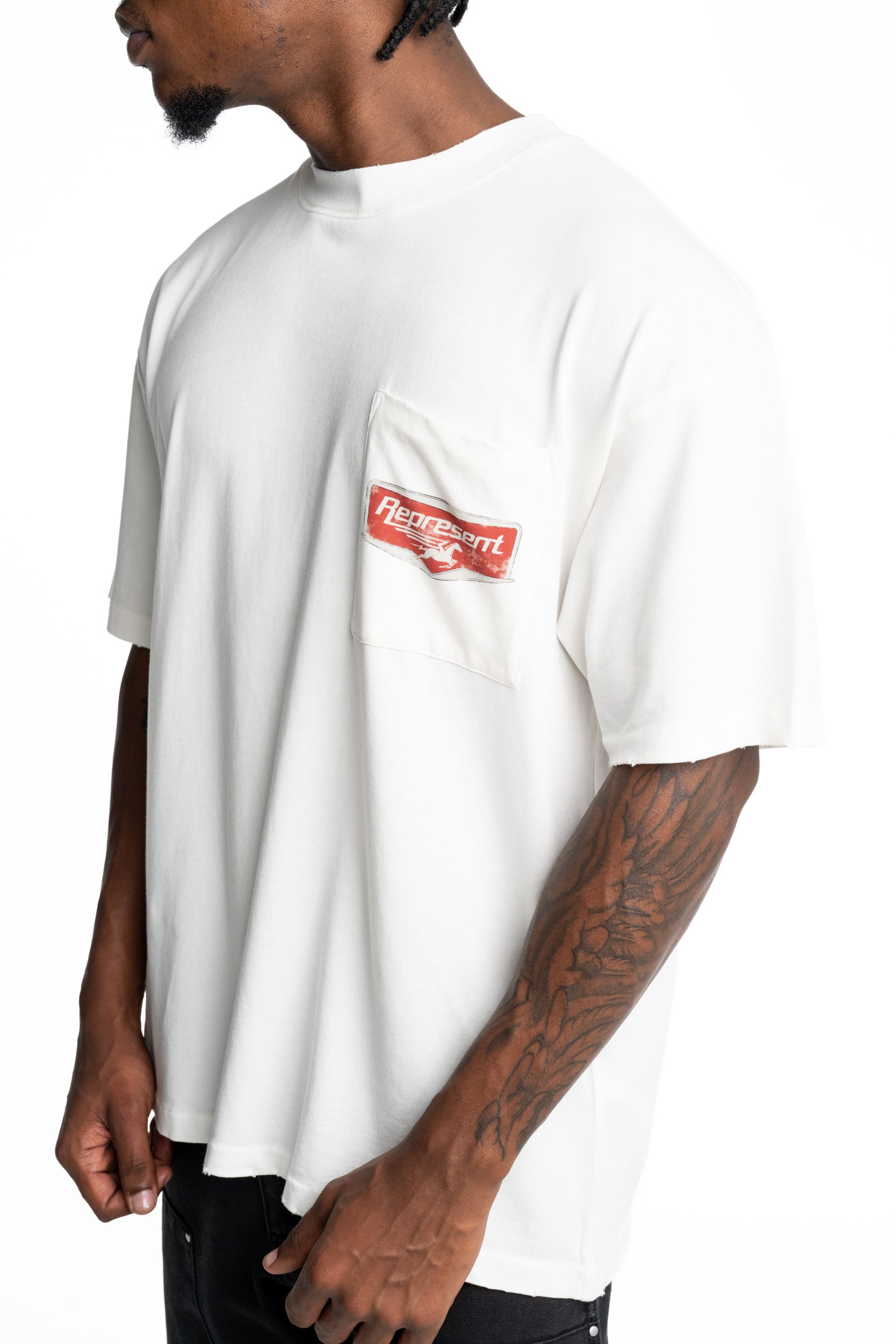 Represent Men's Nothing Faster T Shirt | MLM100596-72-Flat White