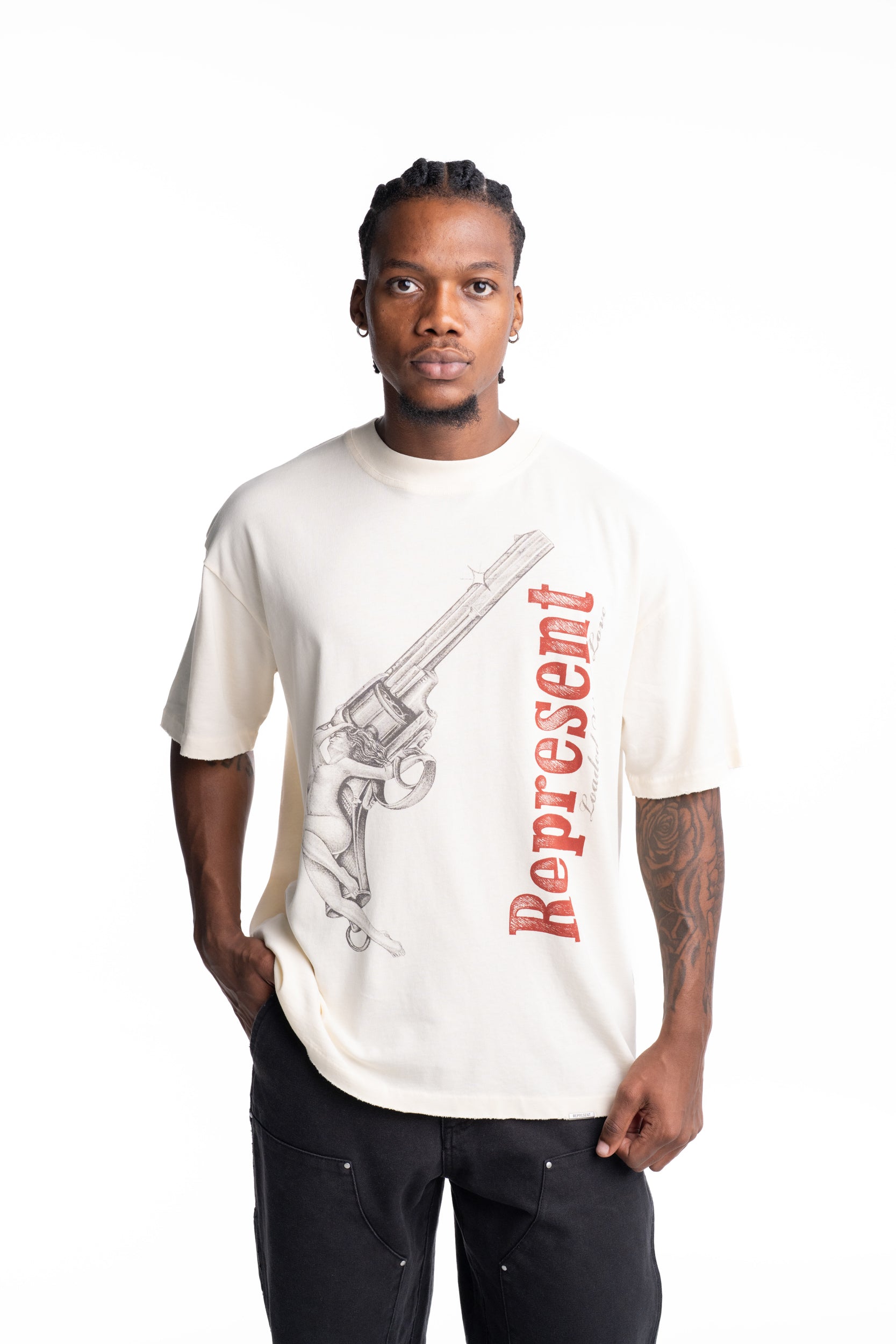 Represent Men's Loaded w/ Love T Shirt | MLM100682-30-Buttercream