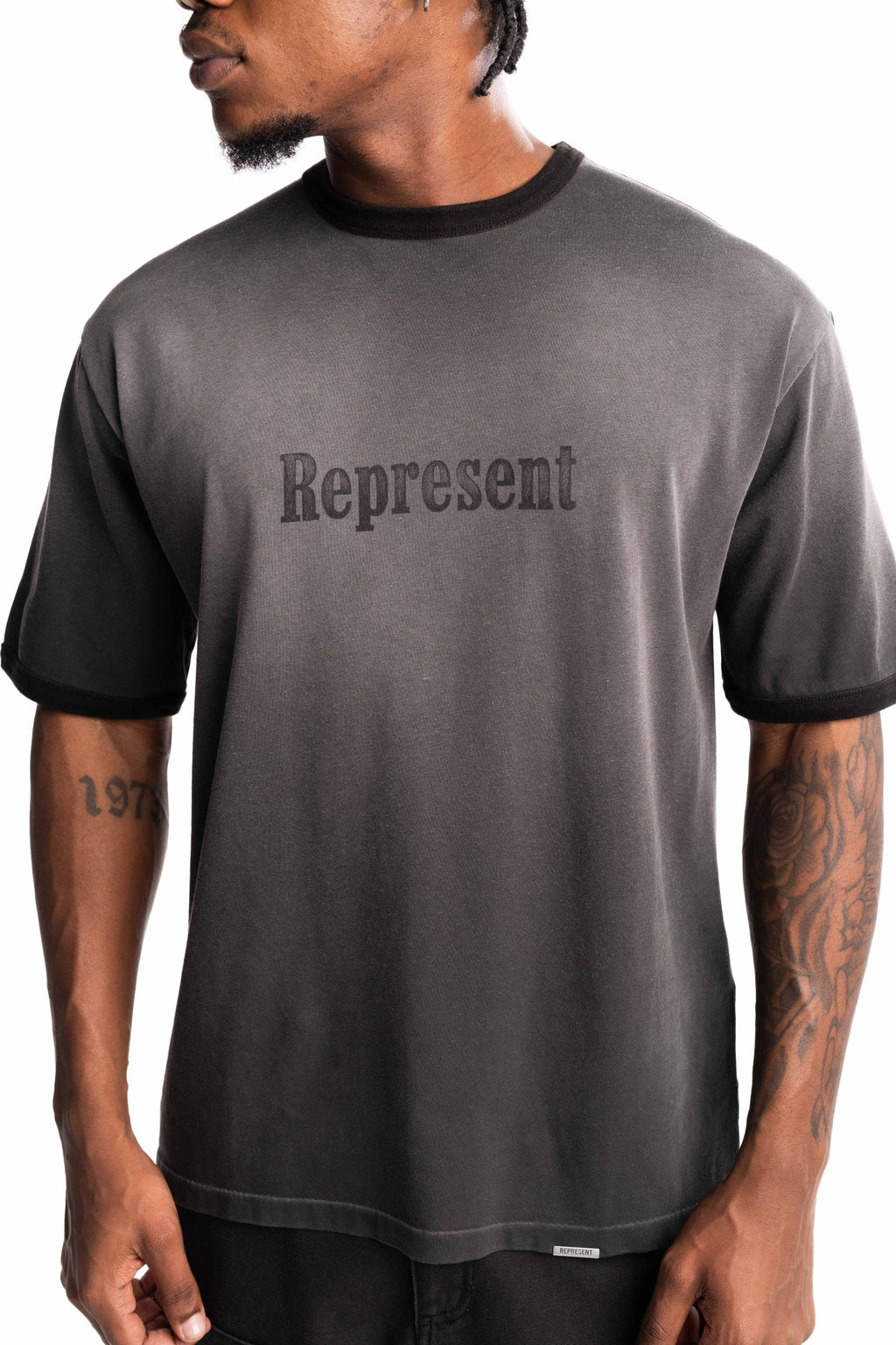 Represent Men's Represented Ringer T Shirt | MLM100721-04-Stained Black