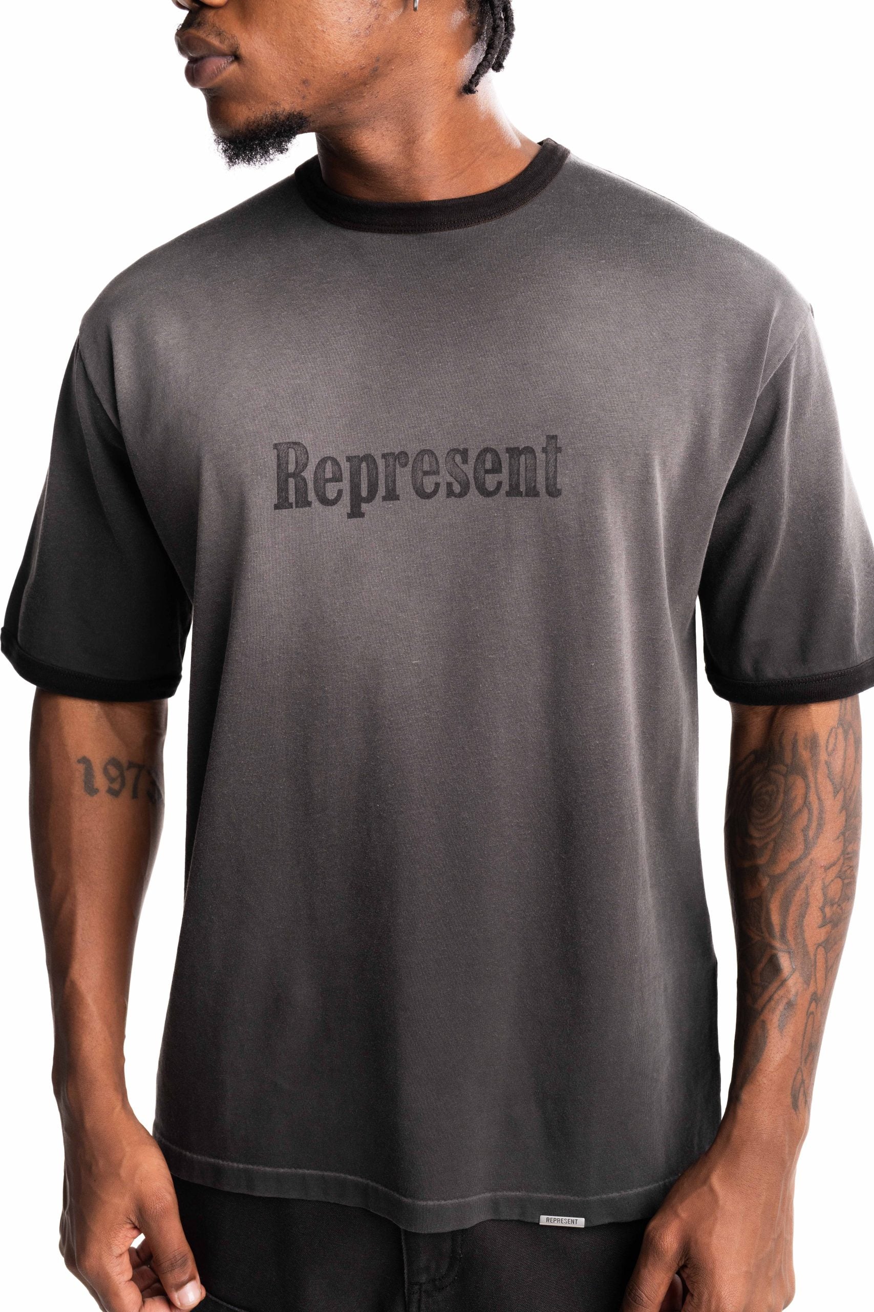 Represent Men's Represented Ringer T Shirt | MLM100721-04-Stained Black