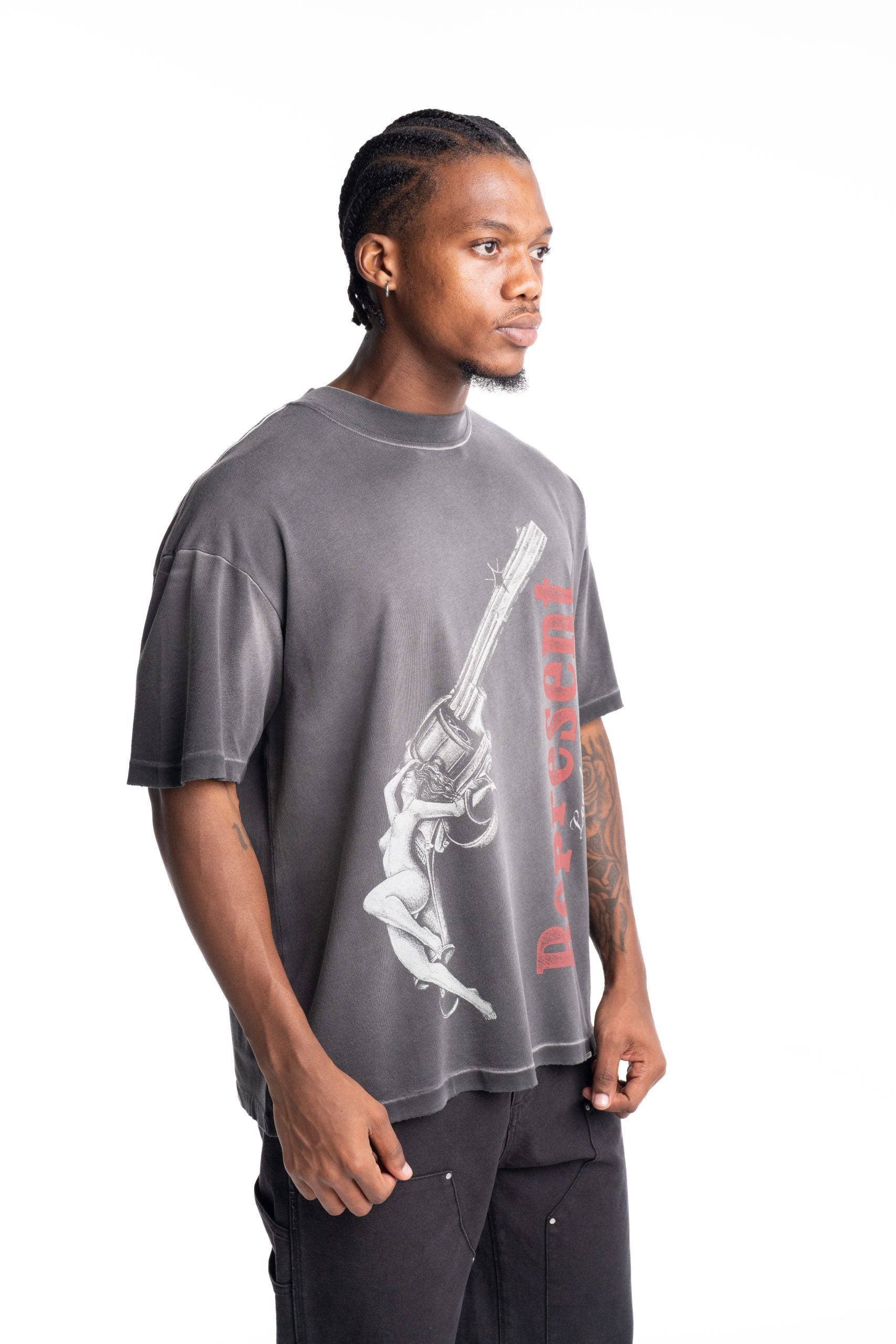 Represent Men's Loaded w/ Love T Shirt | MLM100682-04-Stained Black