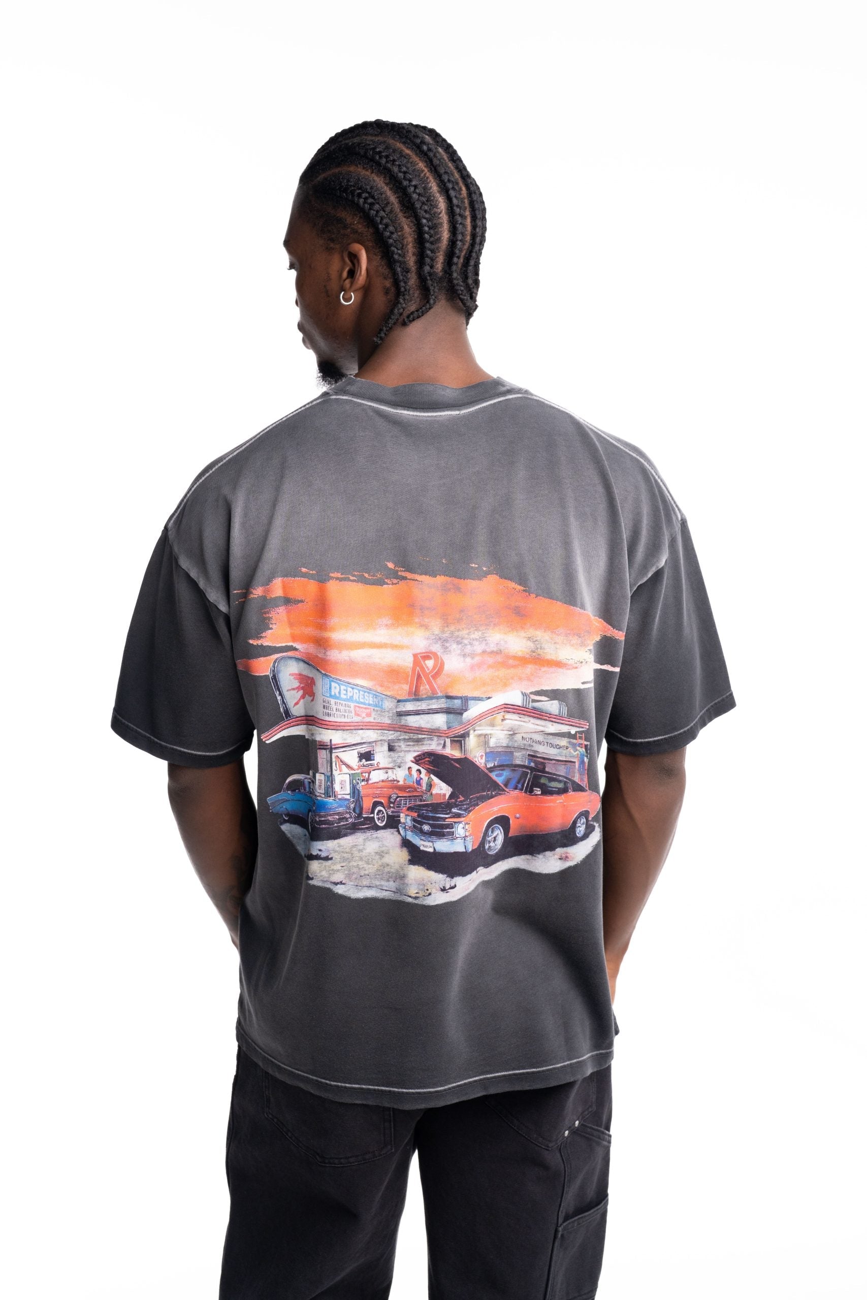 Represent Men's 24 Hour Service T Shirt | MLM100768-04-Stained Black
