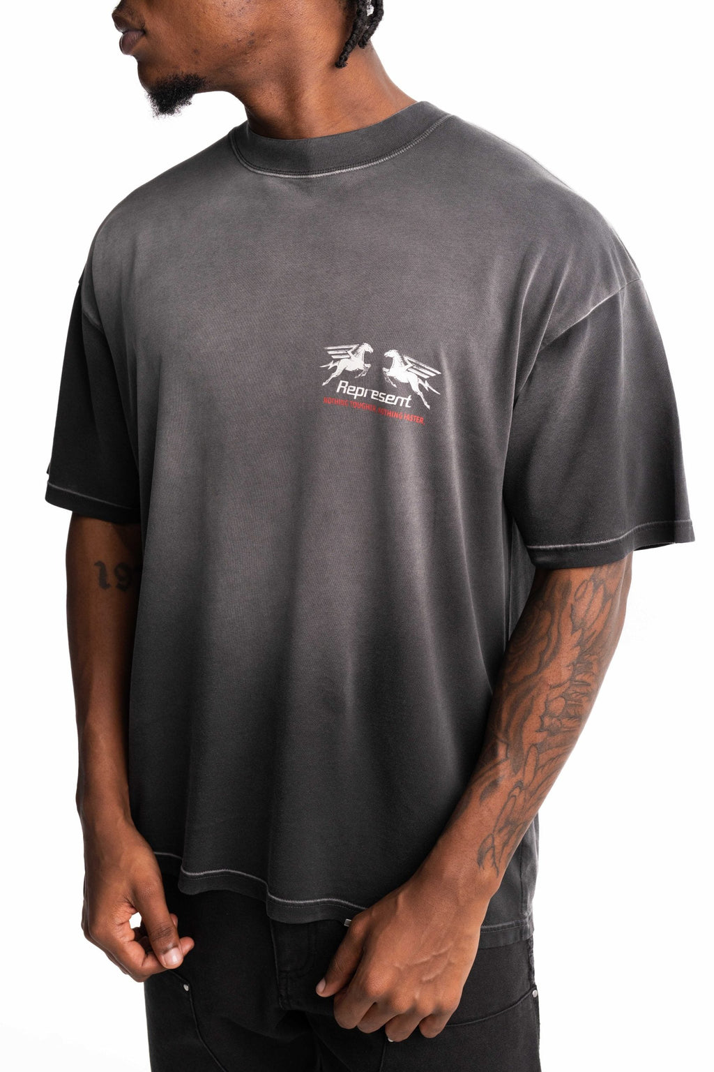 Represent Men's 24 Hour Service T Shirt | MLM100768-04-Stained Black