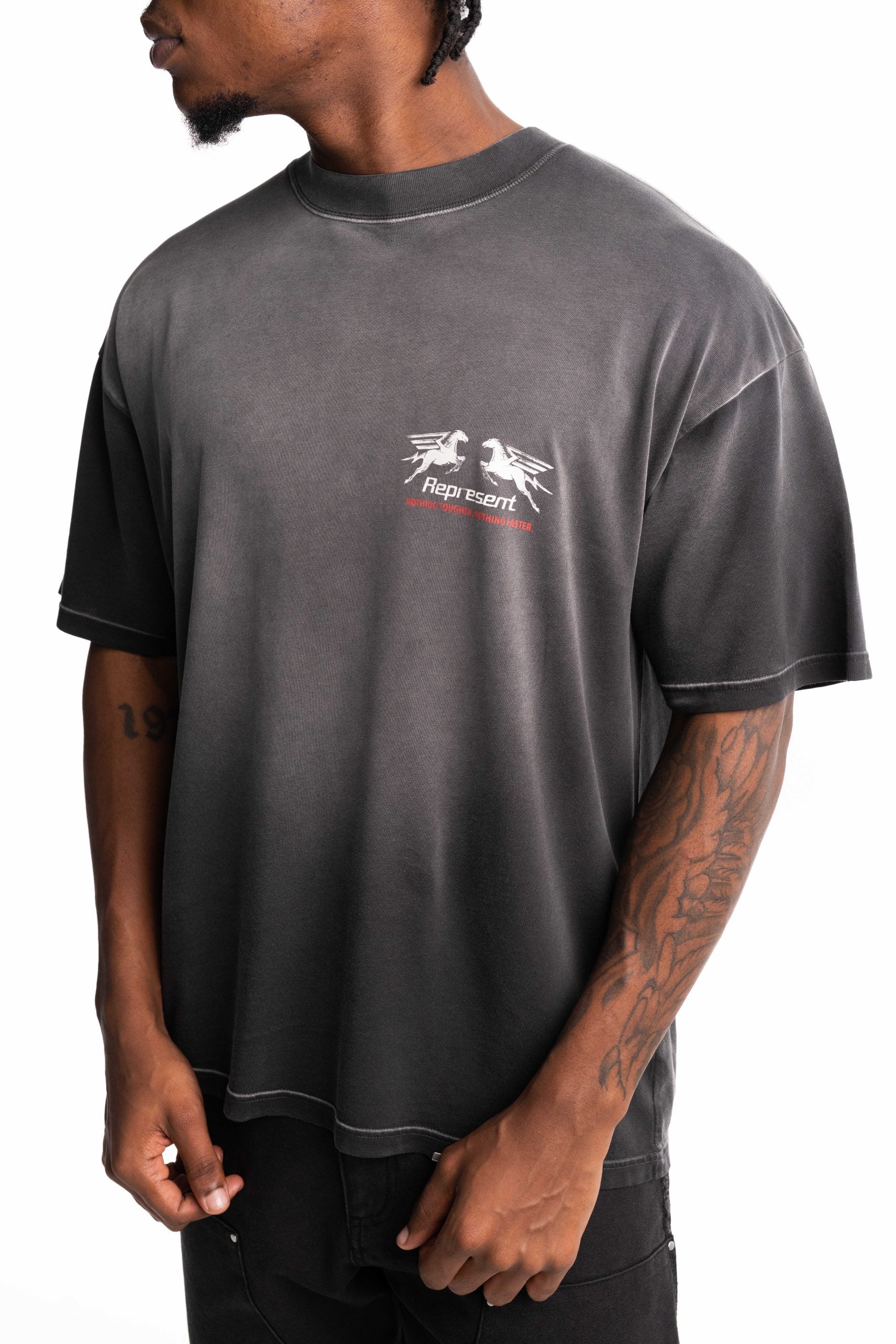 Represent Men's 24 Hour Service T Shirt | MLM100768-04-Stained Black