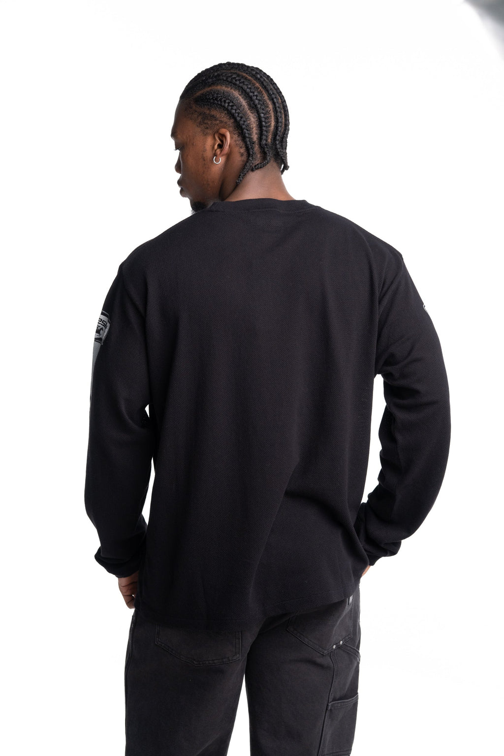 Represent Men's Mesh Pegasus Long Sleeve T Shirt | MLM100781-01-Jet Black