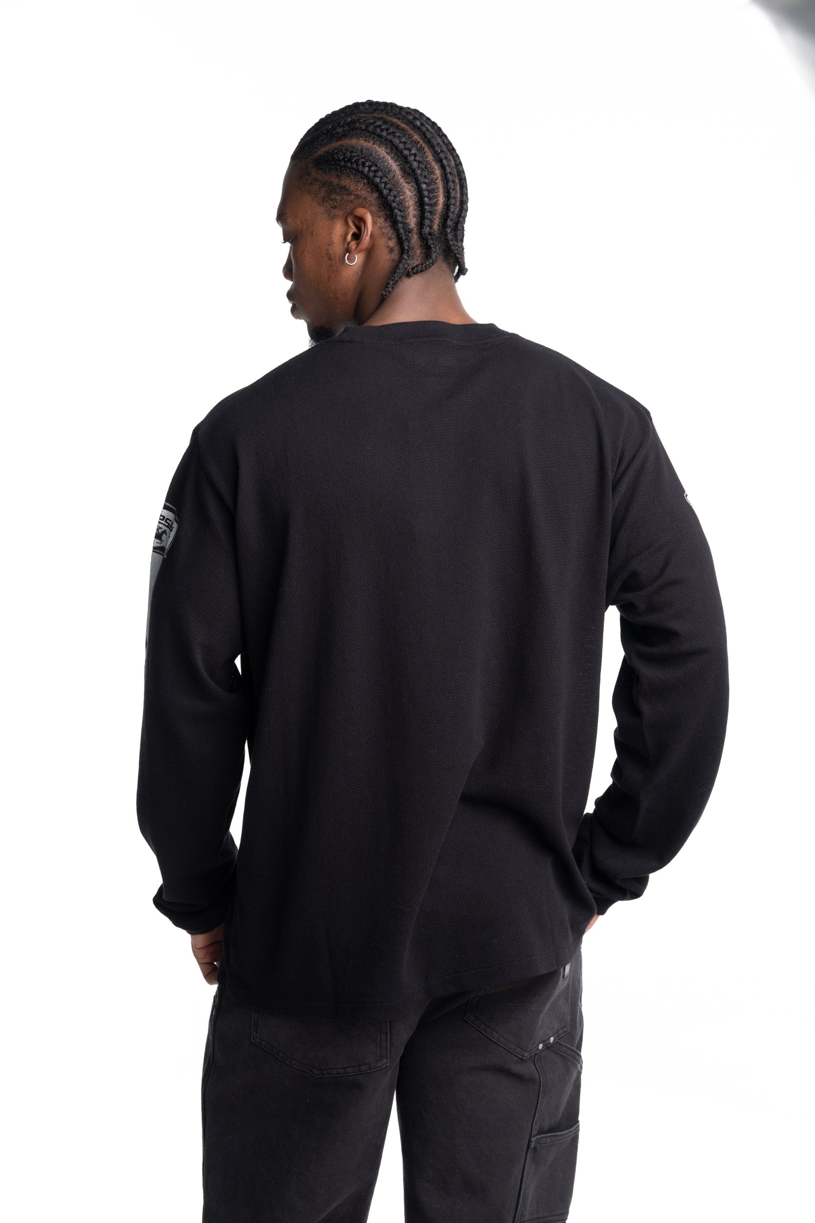 Represent Men's Mesh Pegasus Long Sleeve T Shirt | MLM100781-01-Jet Black