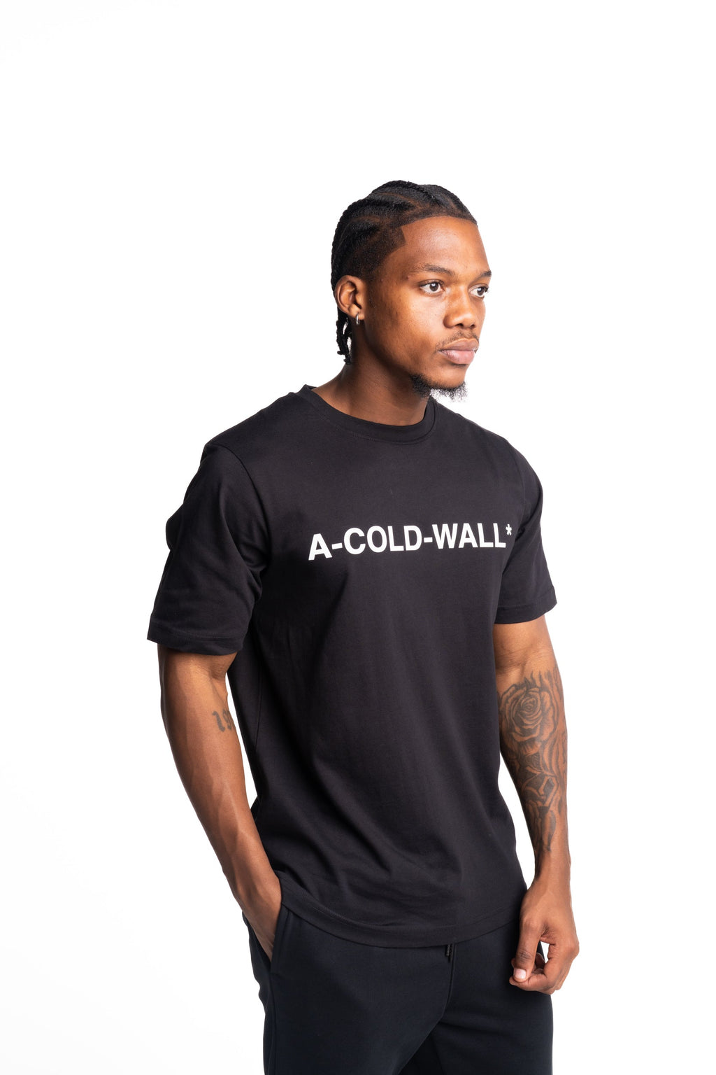 A Cold Wall Men's Tapley Logo T Shirt | ACW100-2001-Black