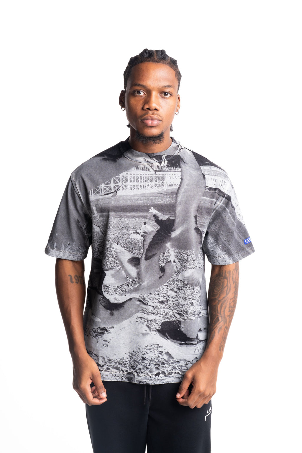 A Cold Wall Men's Seagull Beach T Shirt | ACWMTS2470-50-Onyx