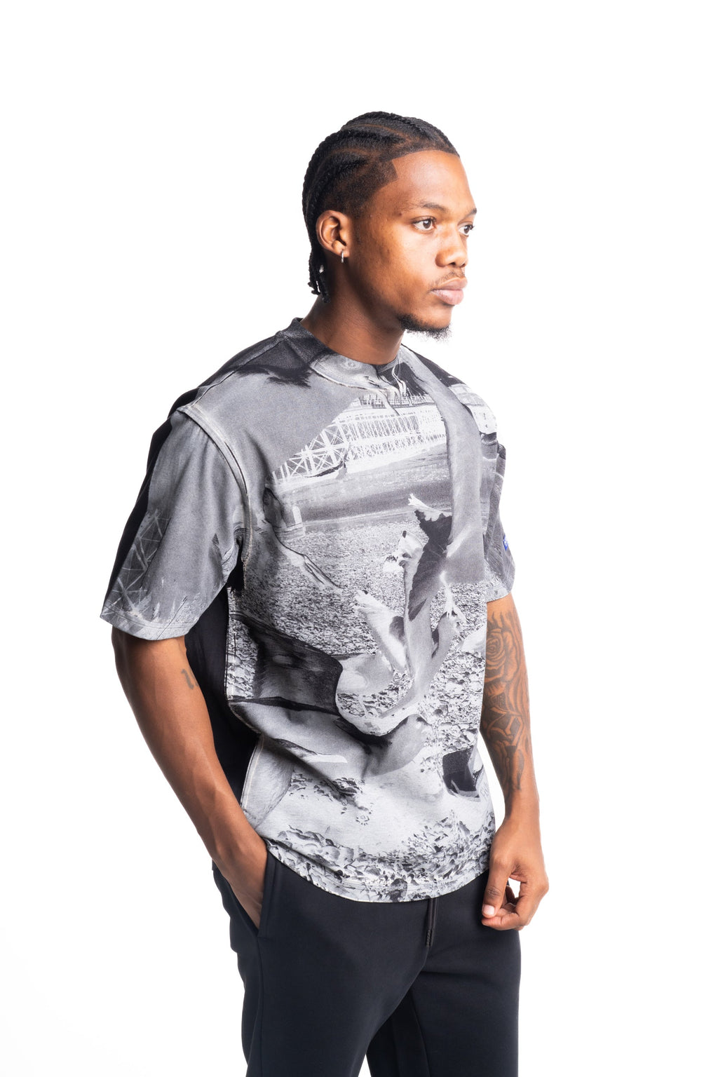 A Cold Wall Men's Seagull Beach T Shirt | ACWMTS2470-50-Onyx