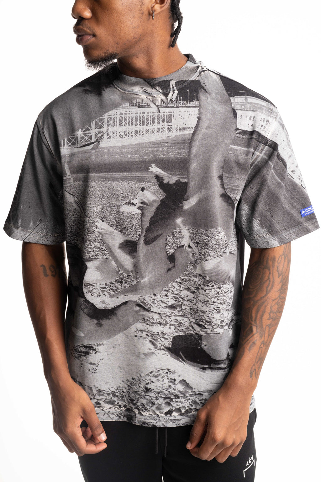 A Cold Wall Men's Seagull Beach T Shirt | ACWMTS2470-50-Onyx