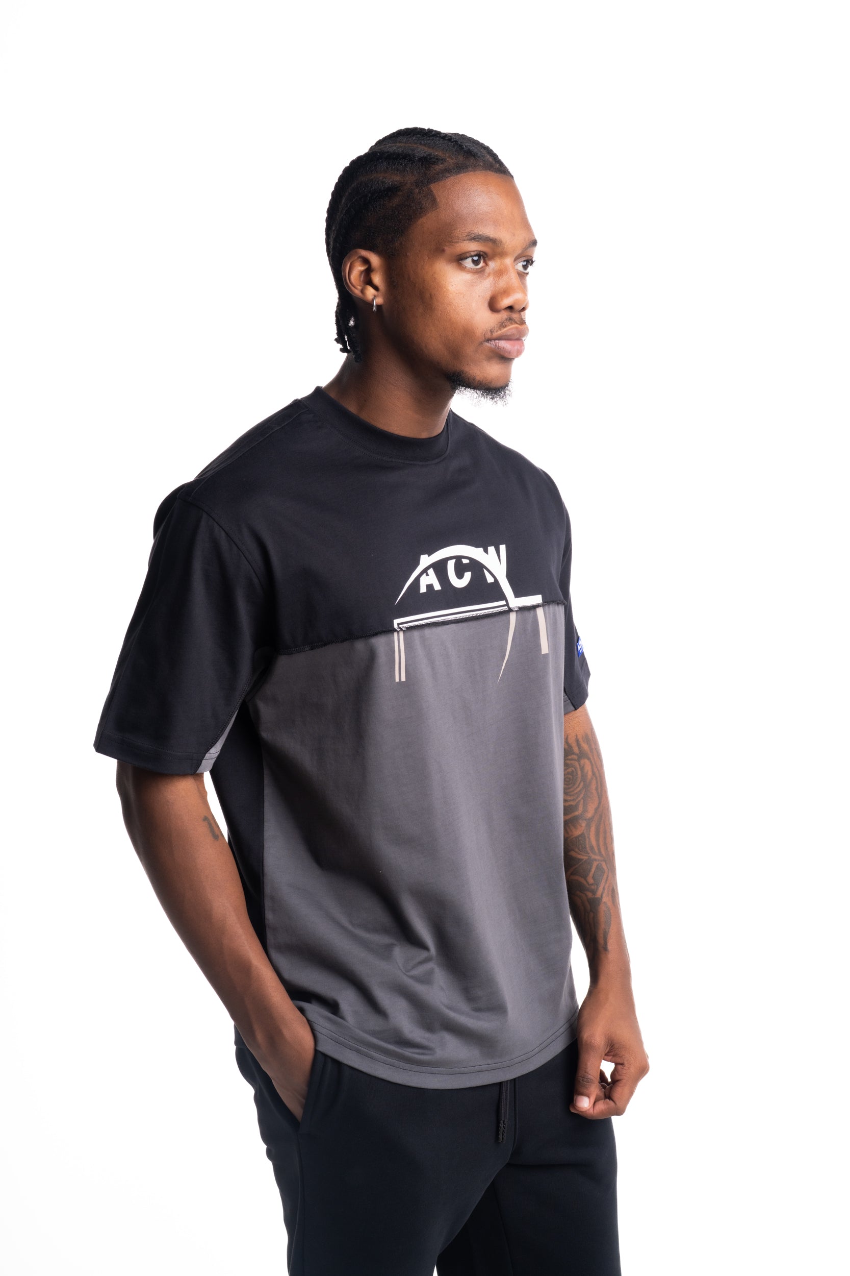 A Cold Wall Men's Split Logo T Shirt | ACWMTS2430-50-Onyx