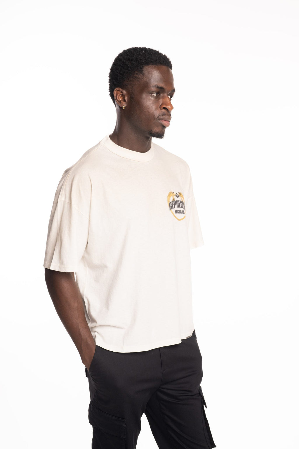 Represent Men's Angel Border T Shirt | MLM100171-30-Washed Ecru