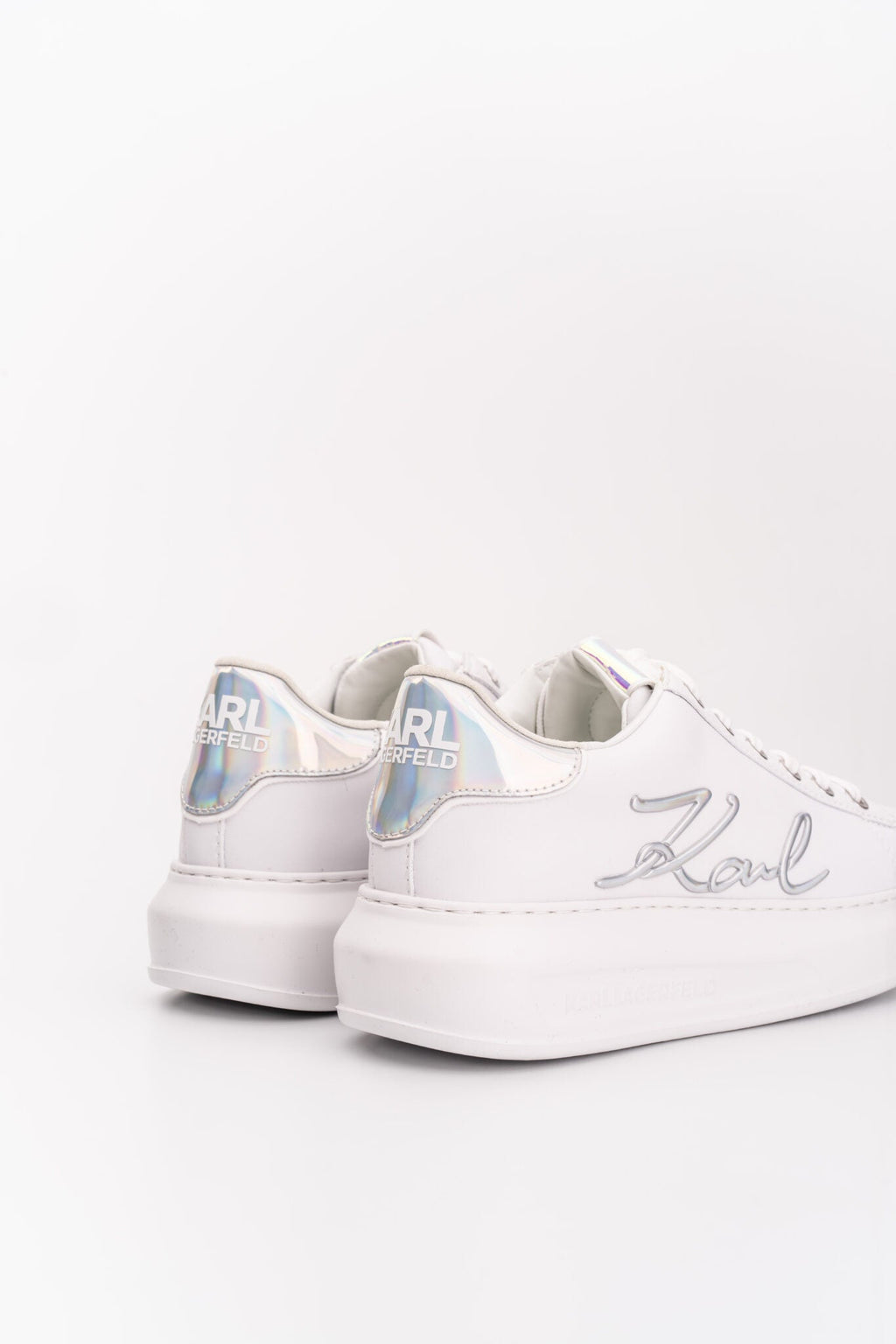 Karl Lagerfeld Ladies Kapri Signia Lace Lthr White w/Iridescent KL62510A 01I