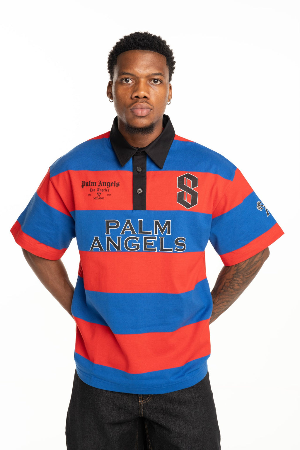 Palm Angels Men's CB Palm Sport Stripes Polo | PMGB02CS26FAB002-2510