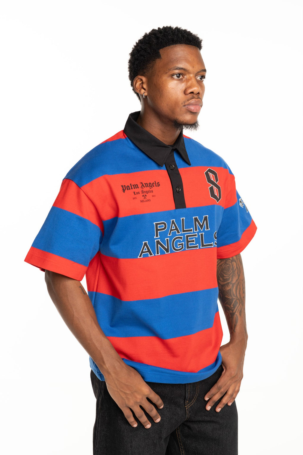 Palm Angels Men's CB Palm Sport Stripes Polo | PMGB02CS26FAB002-2510