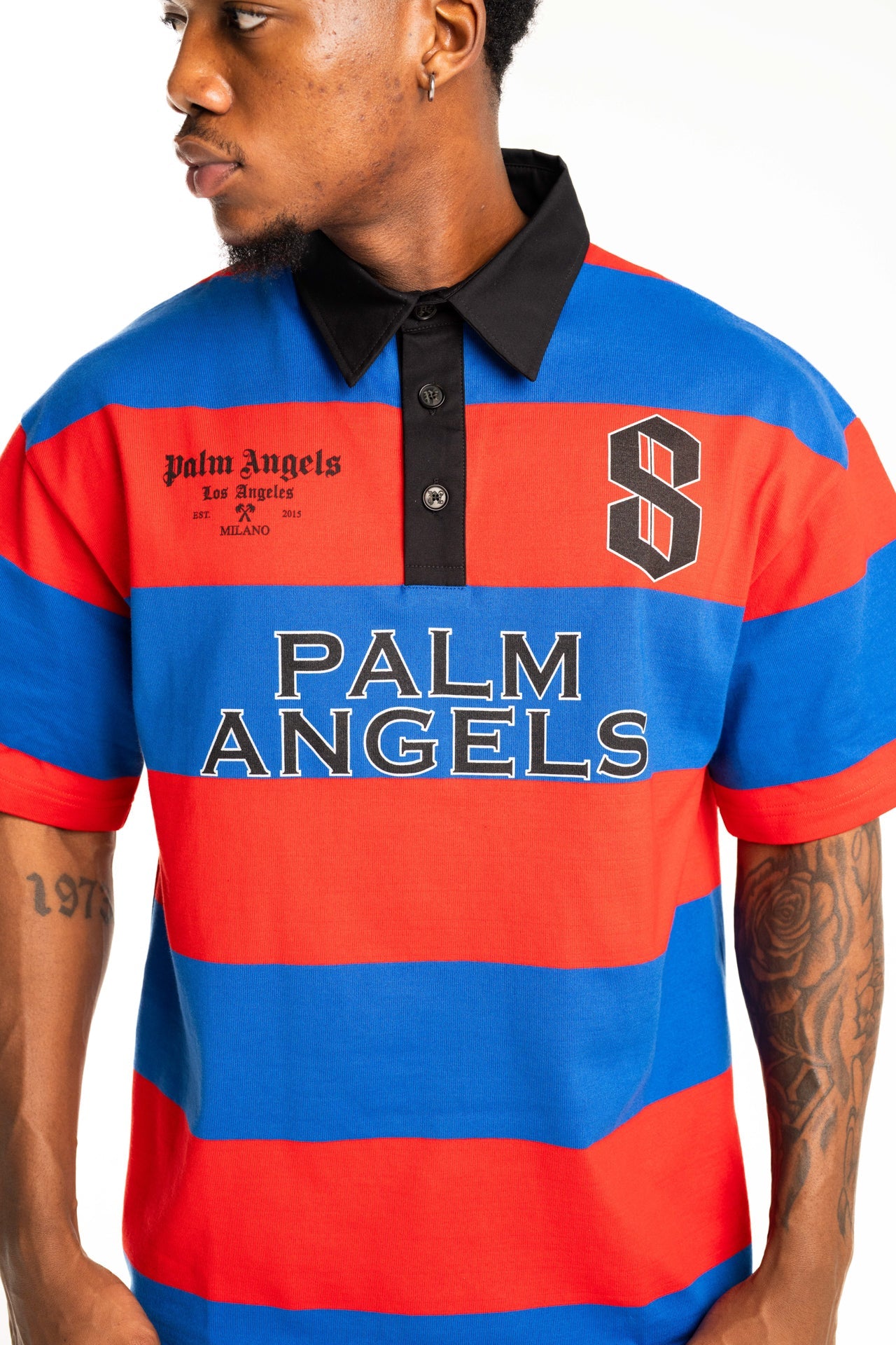 Palm Angels Men's CB Palm Sport Stripes Polo | PMGB02CS26FAB002-2510