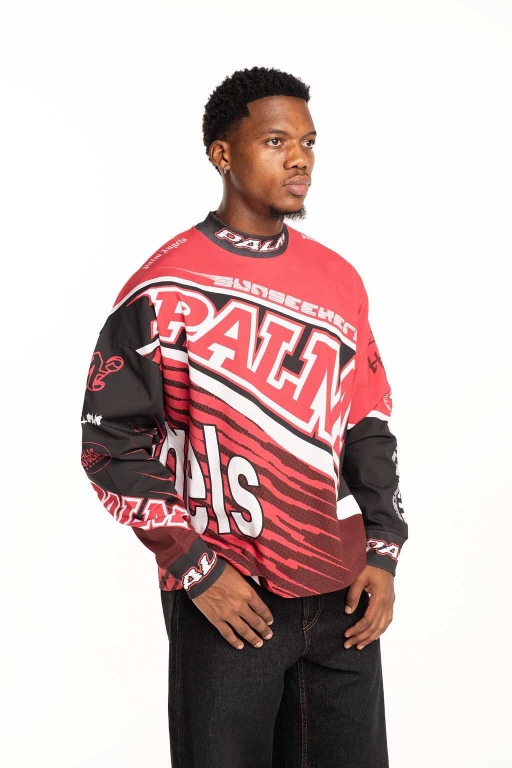 Palm Angels Men's Racing Loose Tee L\S | PMAB05IS26JER001-2510