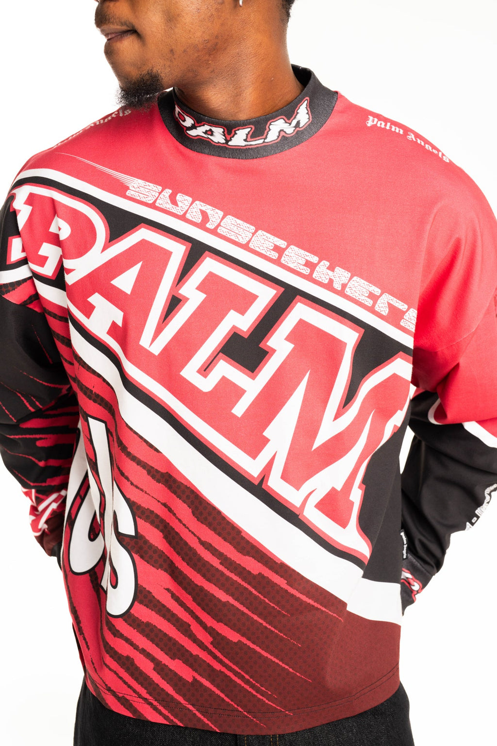 Palm Angels Men's Racing Loose Tee L\S | PMAB05IS26JER001-2510