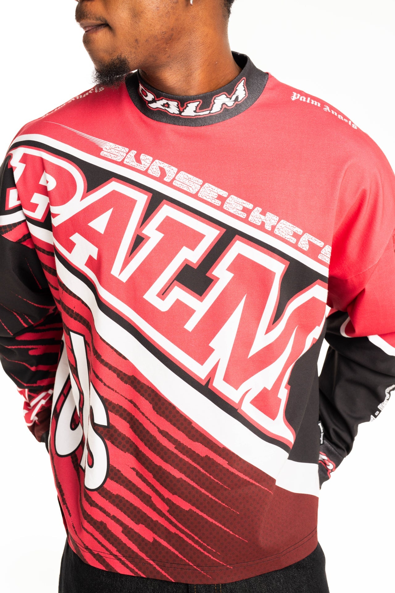 Palm Angels Men's Racing Loose Tee L\S | PMAB05IS26JER001-2510